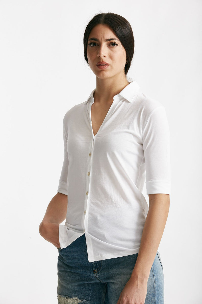t-shirt a polo anonym bianco women Anonym apparel