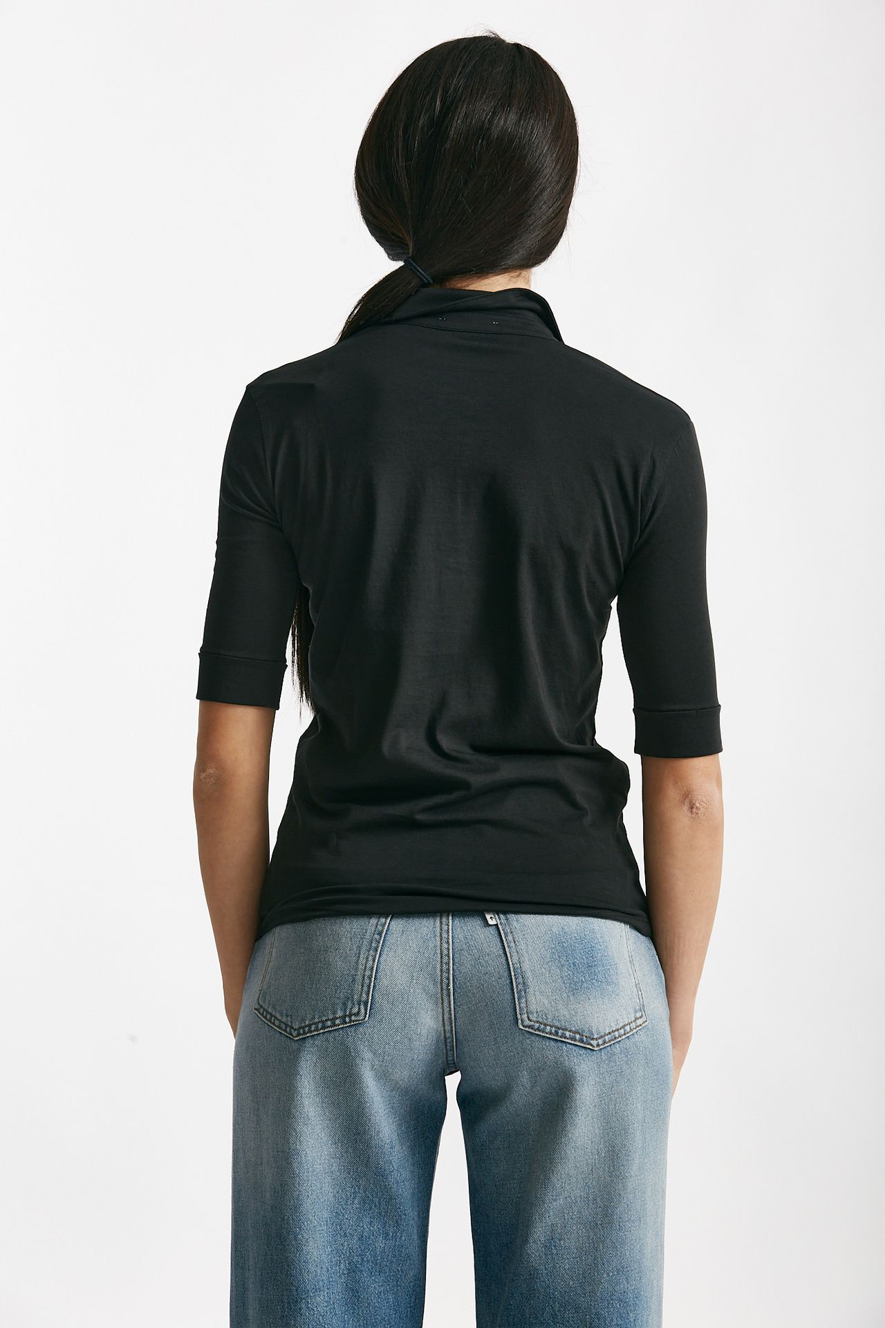 t-shirt a polo anonym nero women Anonym apparel - 3