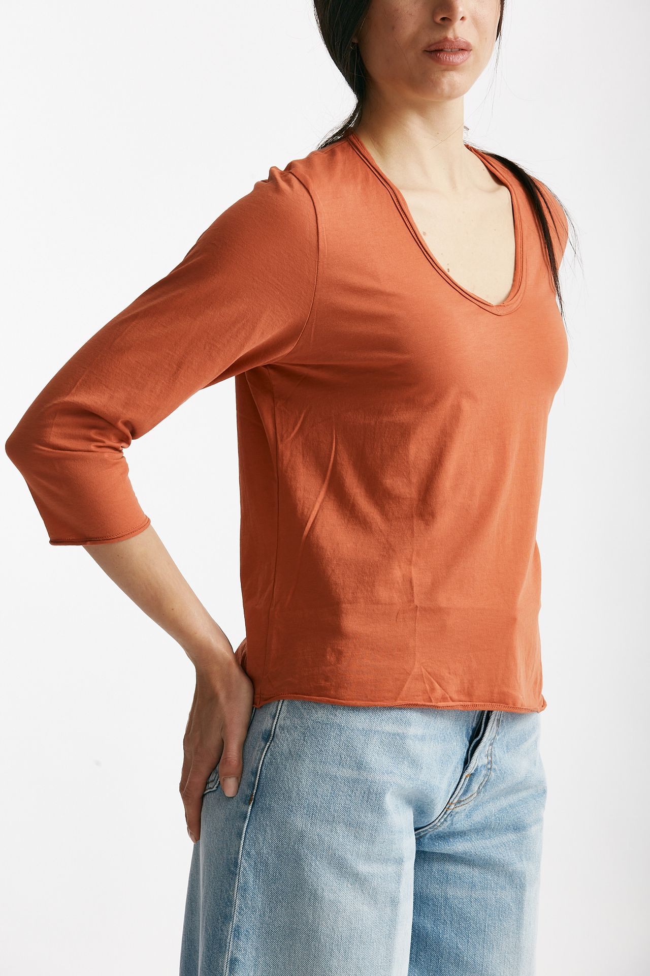 t-shirt in cotone lio arancio women Anonym apparel - 4