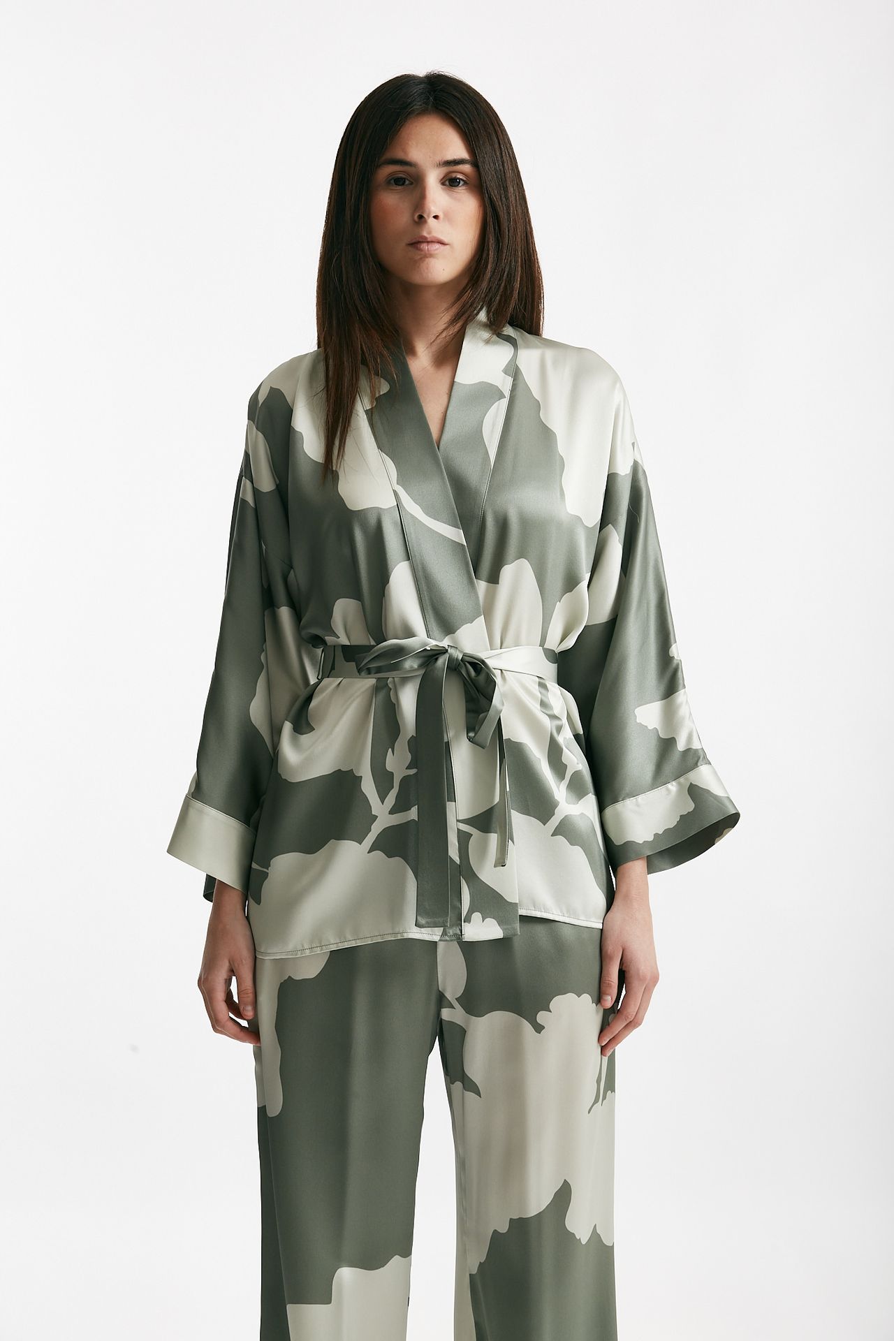 kimono in raso di pura seta fantasia women Antonelli firenze - 5