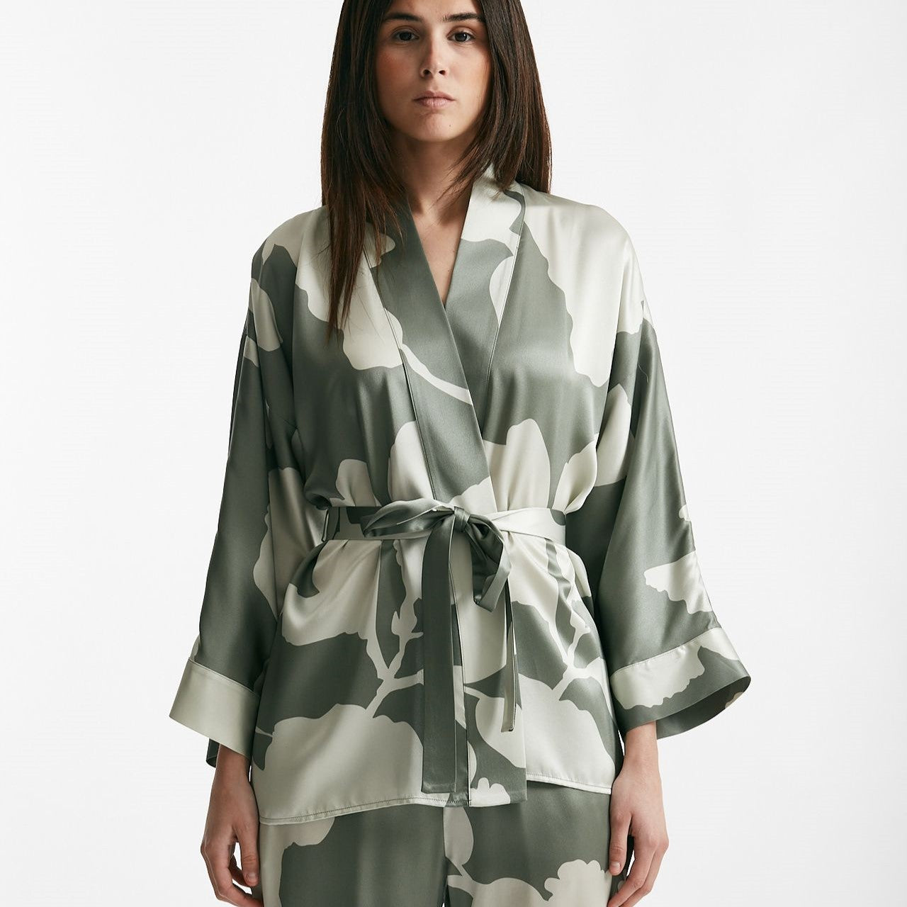 kimono in raso di pura seta fantasia women Antonelli firenze - 6