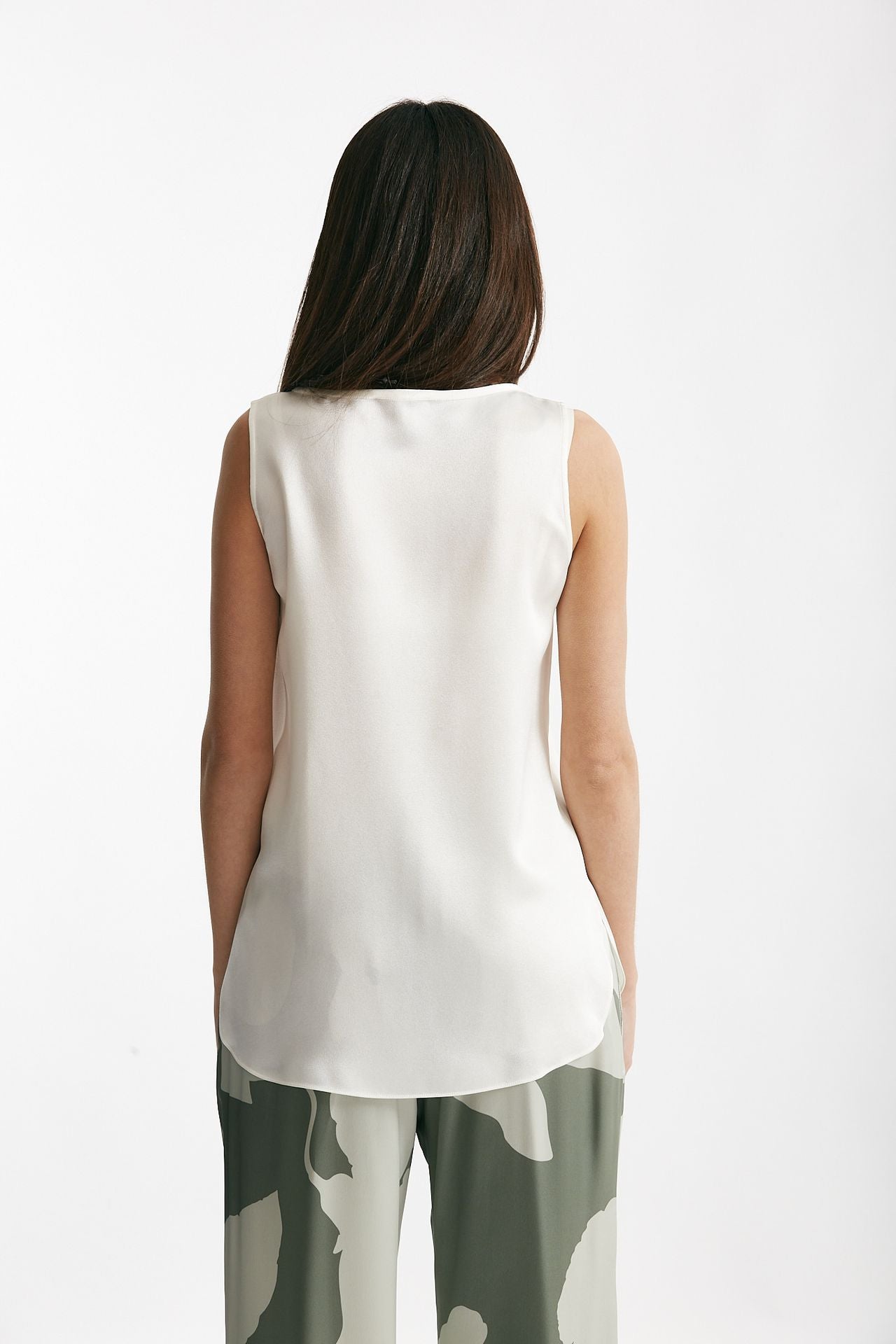top in misto seta bianco women Antonelli firenze - 3