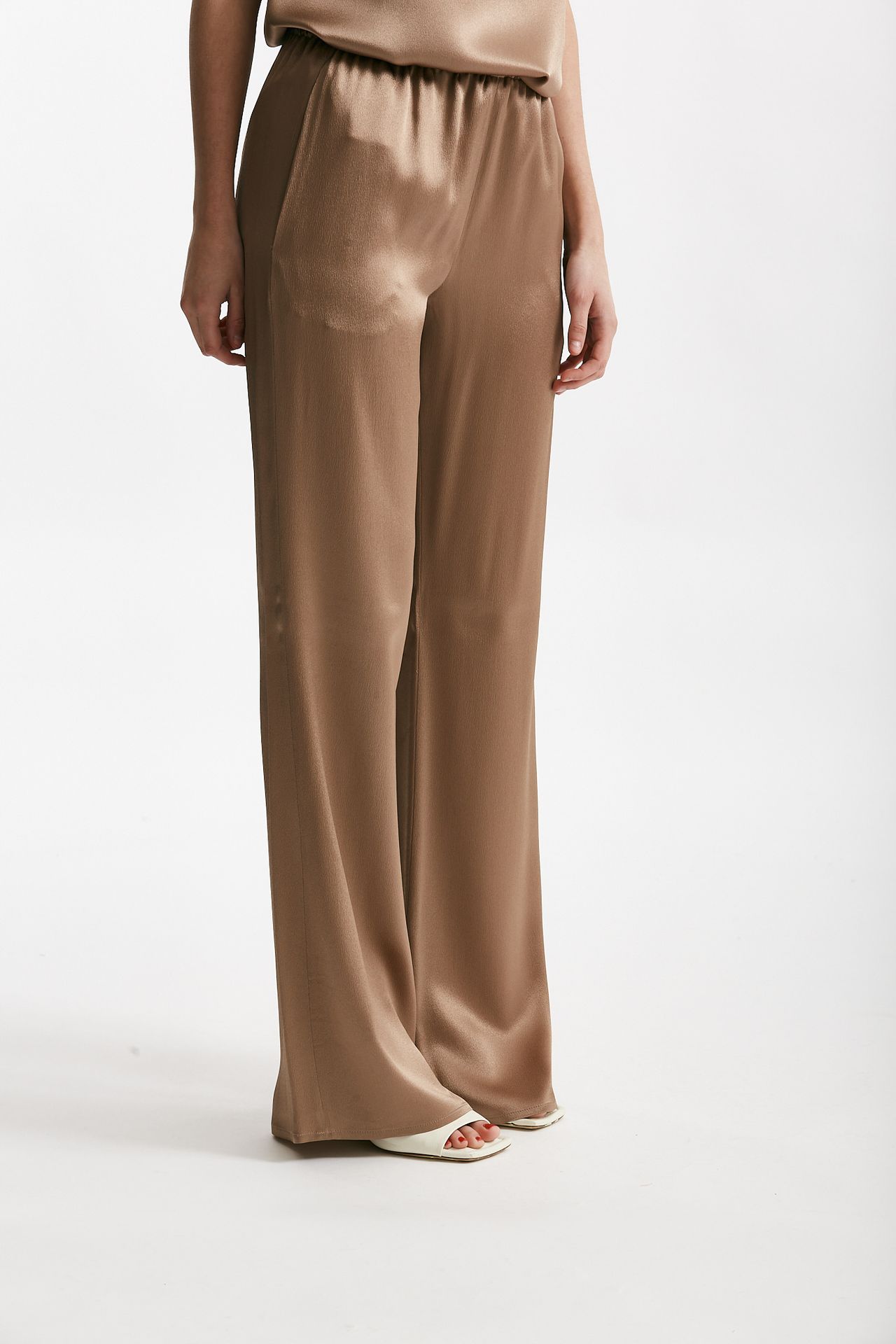 pantalone fluido misto seta bronzo women Antonelli firenze - 3