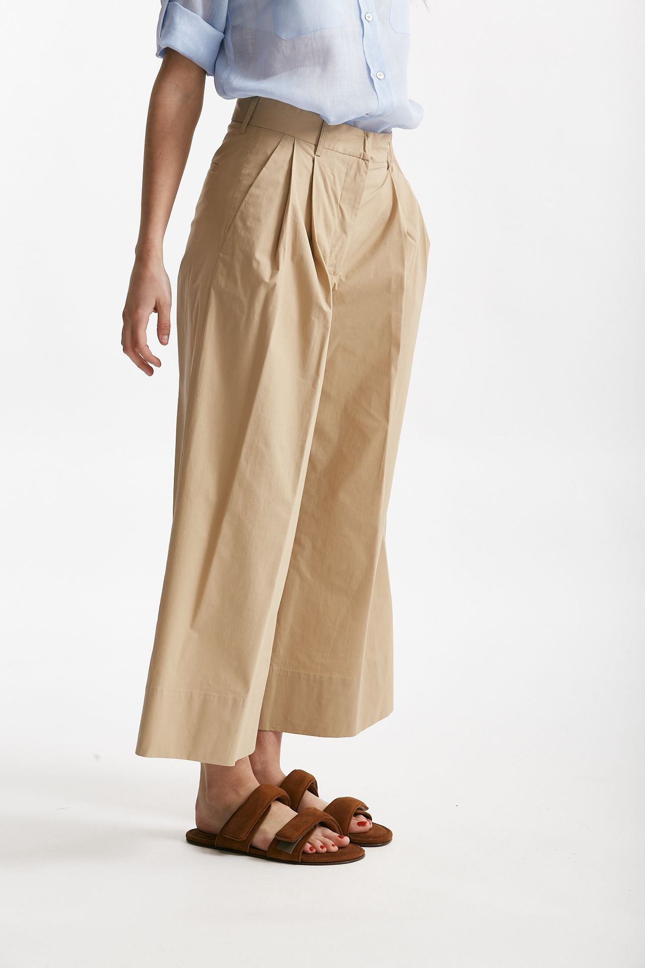 pantalone pinces beige vita alta women Antonelli firenze - 4
