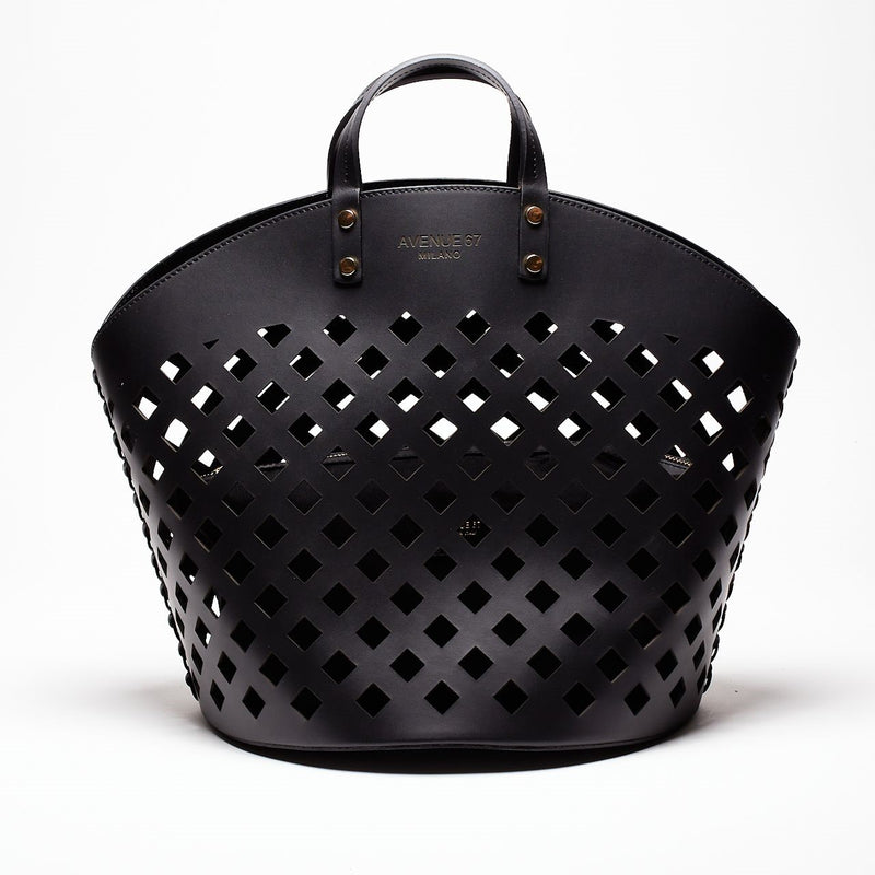 borsa shopper eliza in pelle nero women Avenue 67