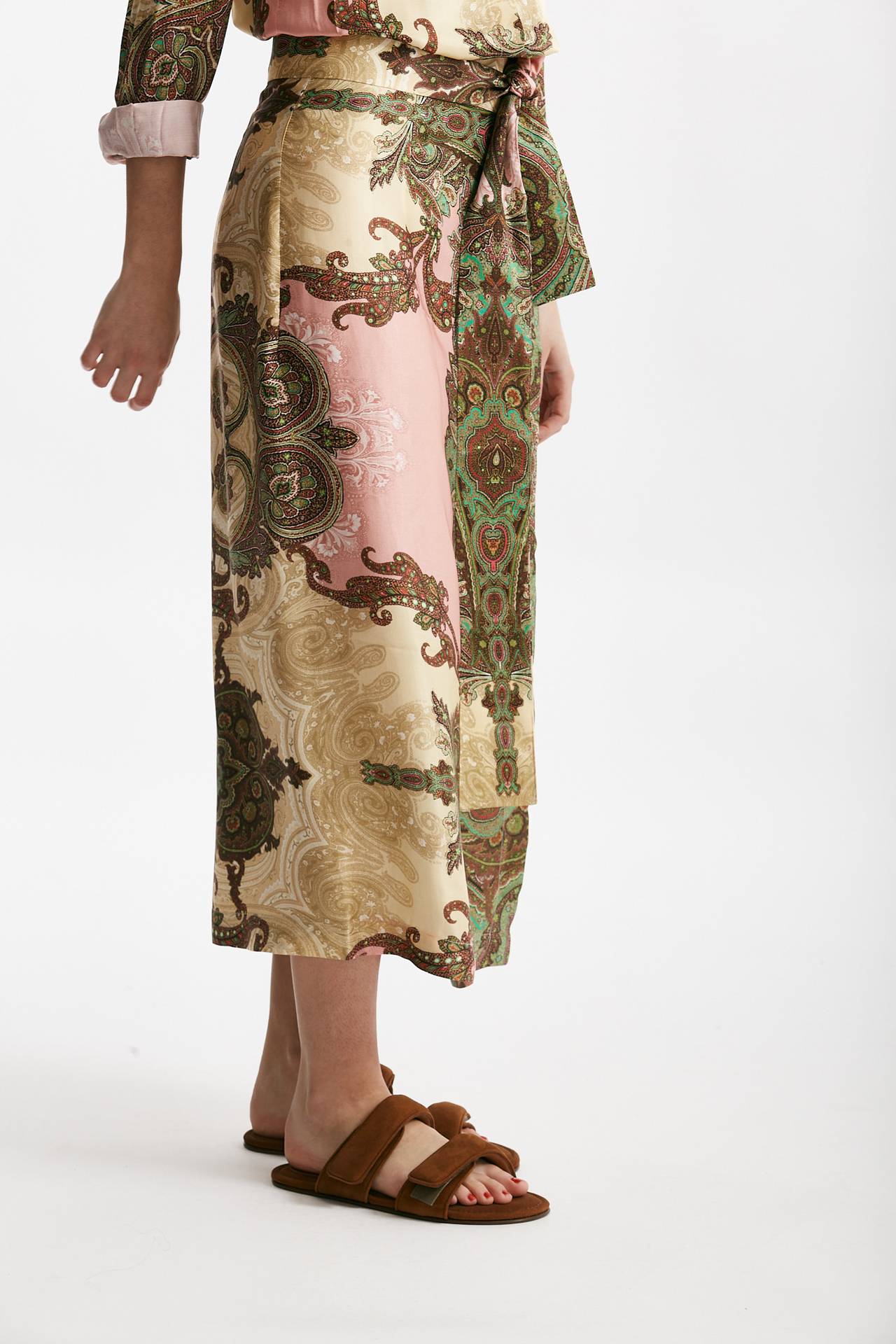 gonna a portafoglio fantasia beige rosa e verde women Bellini - 3