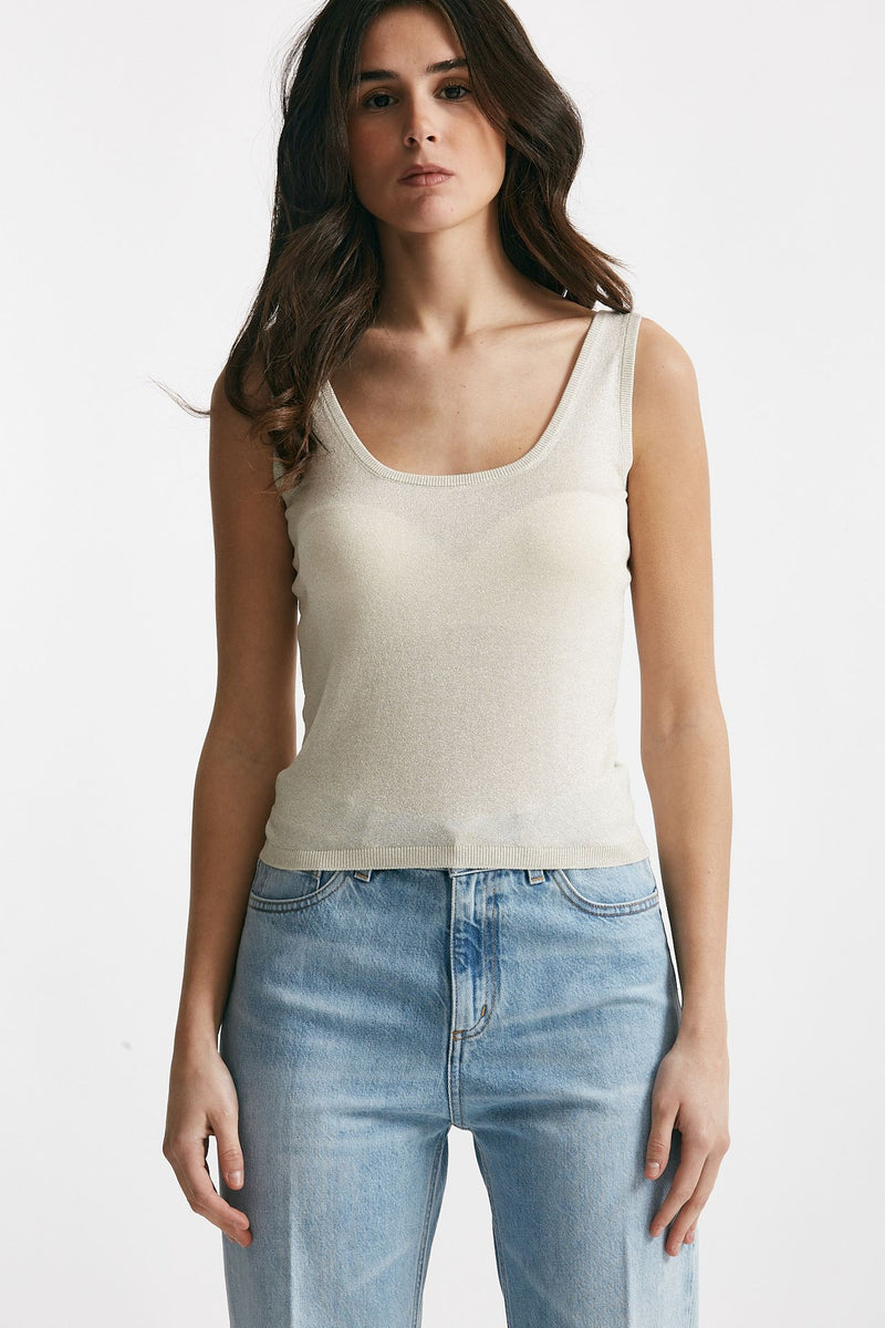 top in lurex argento women Be you