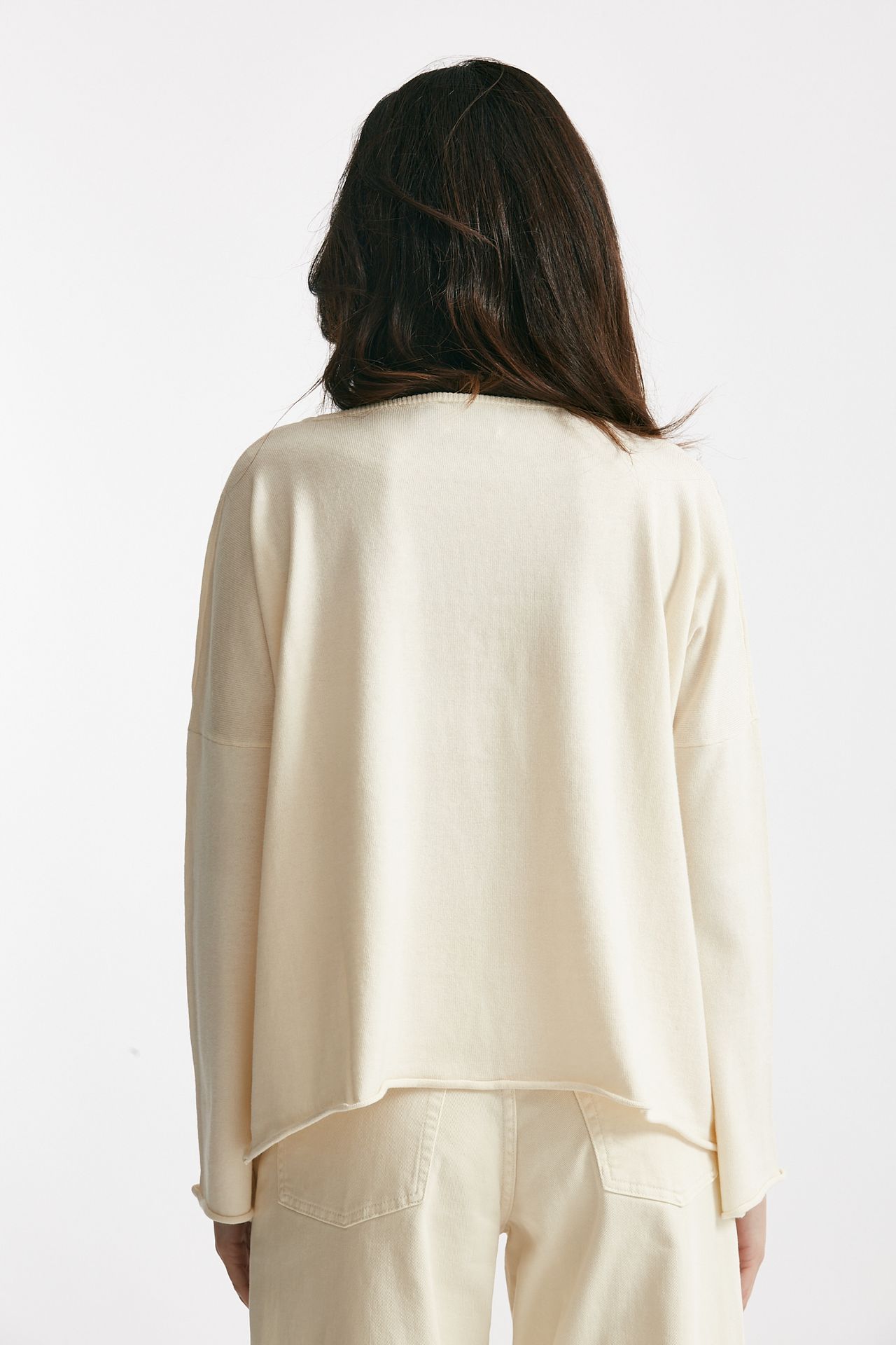 maglia ampia in cotone e cachemire panna women Be you - 4