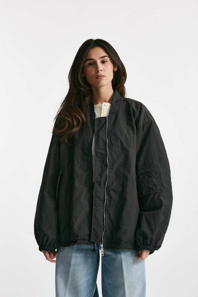 bomber over in nylon grigio scuro women Giorgio brato