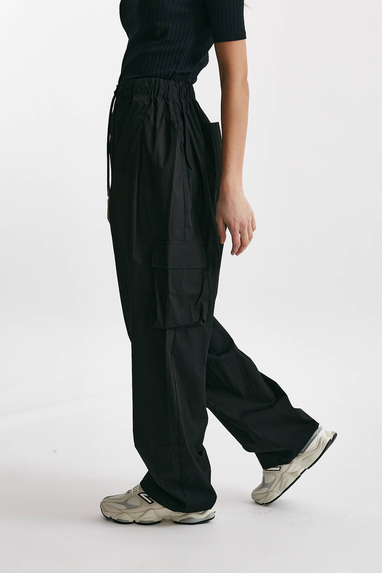 pantalone over fit in tela tecnica nero women Giorgio brato - 2