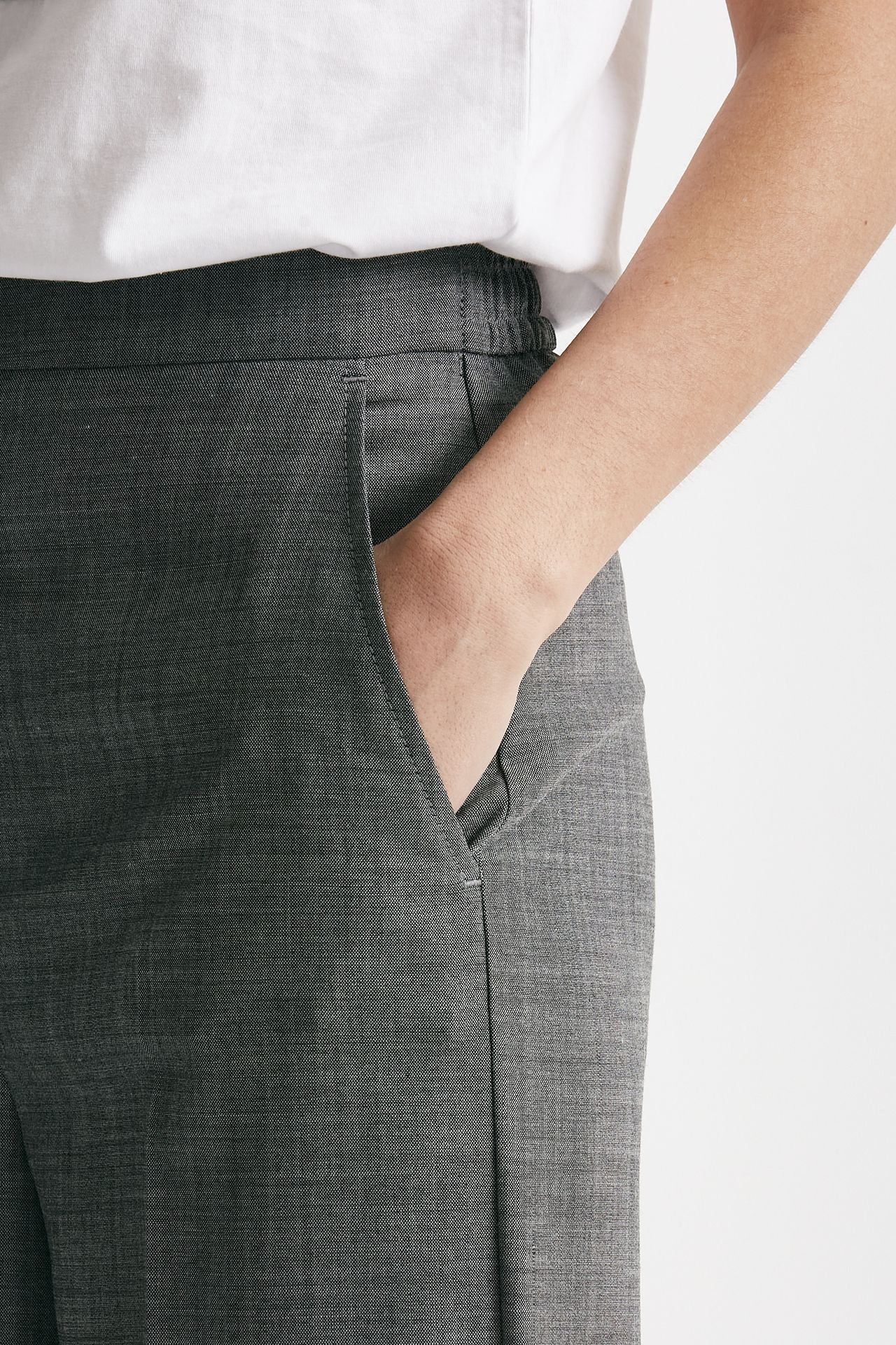 pantalone palazzo grigio tela in misto lana women Department five - 4