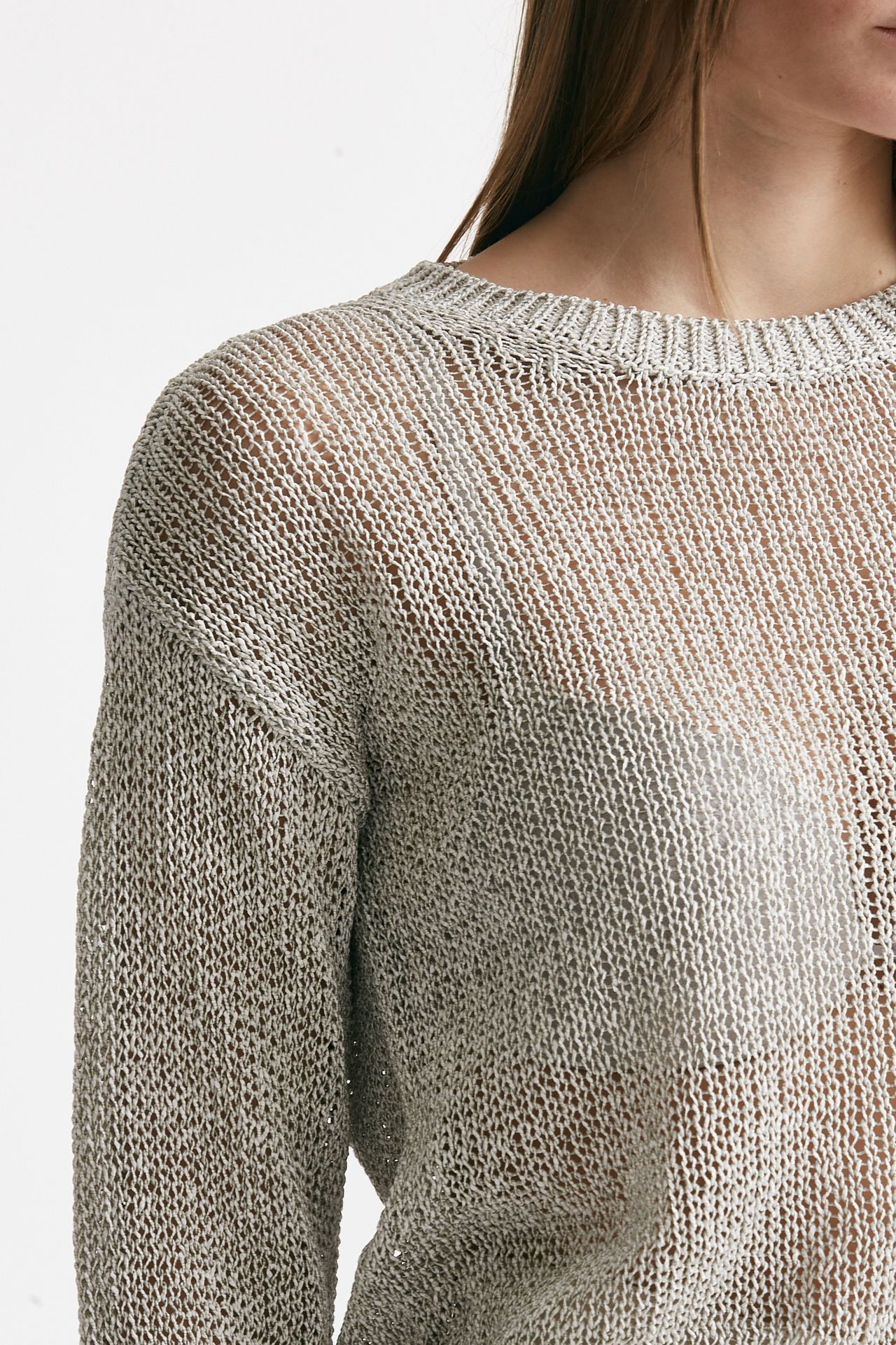 maglia lavorata filato bianco e grigio women Grifoni - 5