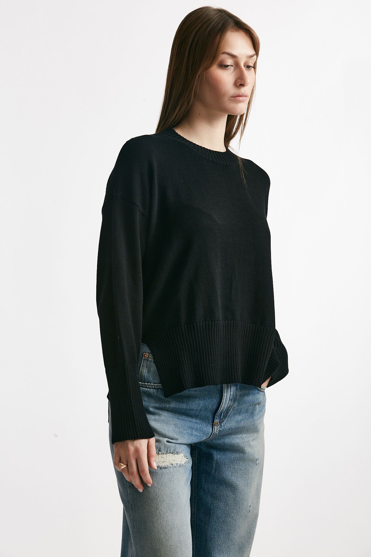 maglia over in cotone nero women Grifoni - 4