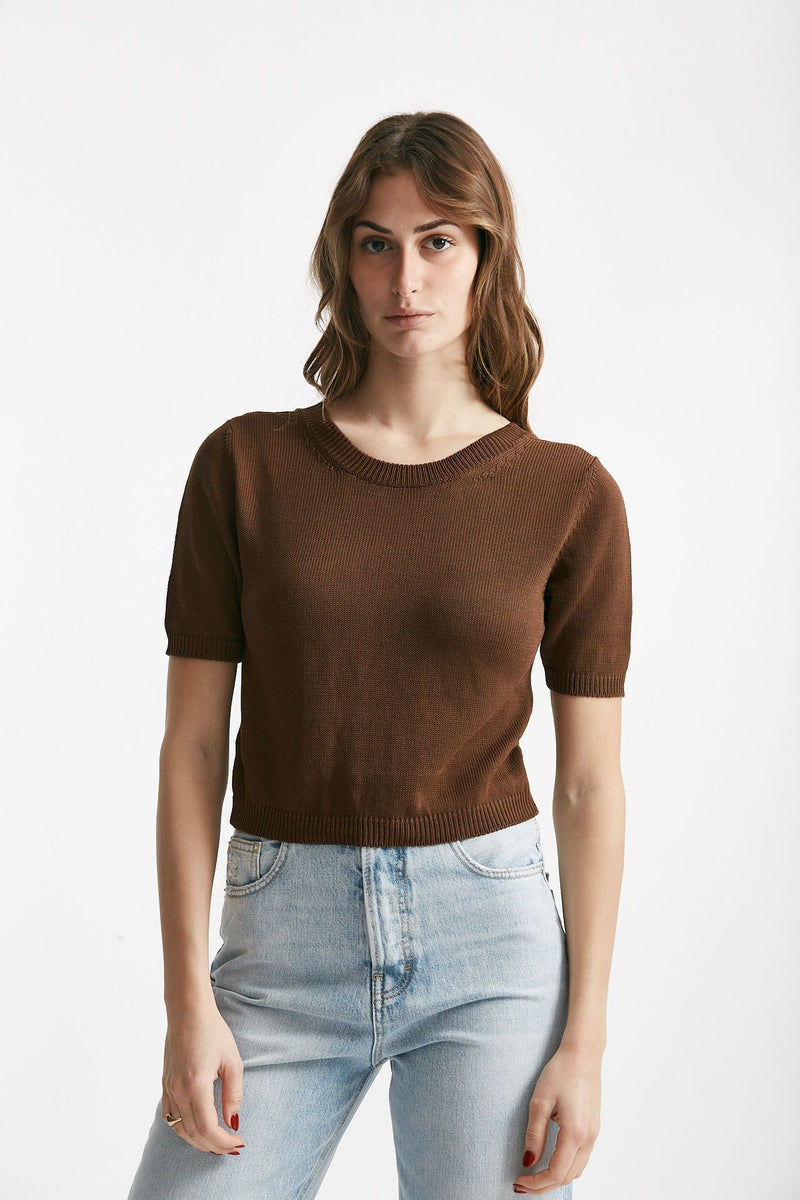 maglia crop marrone women Grifoni