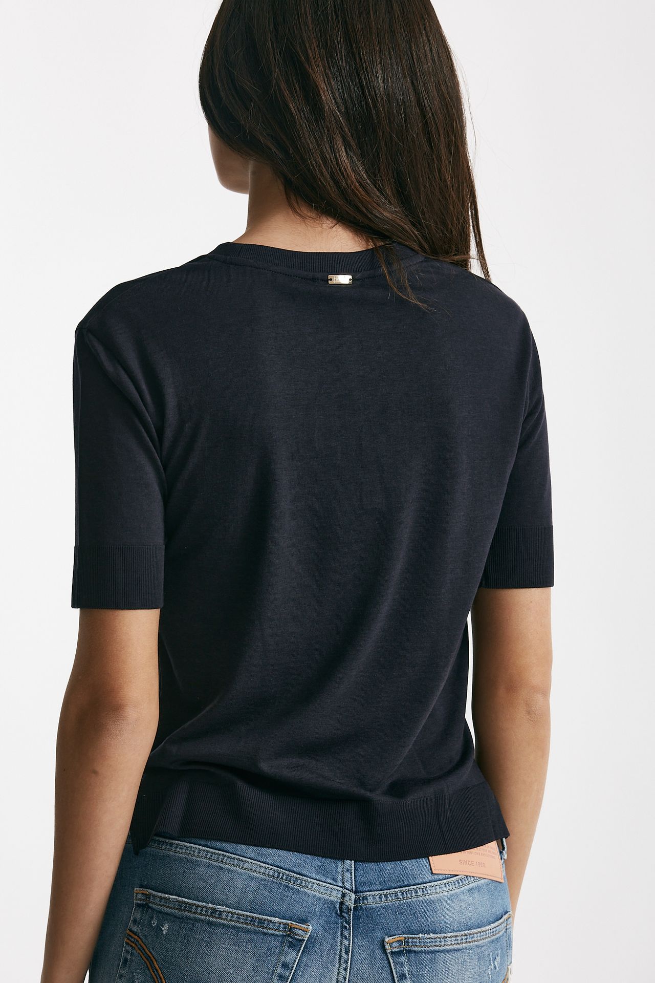 t-shirt basica in cotone blu women Herno - 3