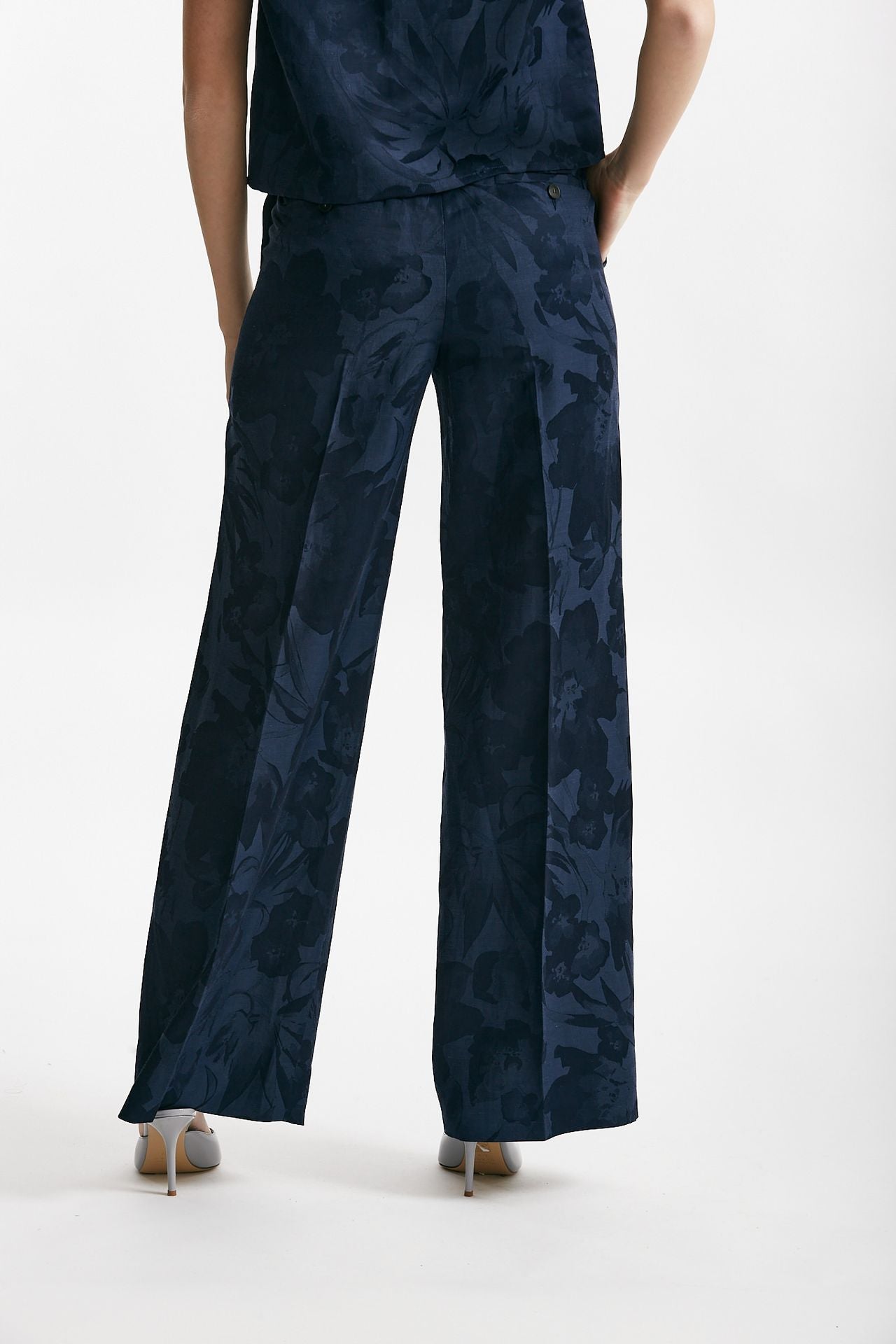 pantalone palazzo neera fantasia fiorata blu women Incotex - 3