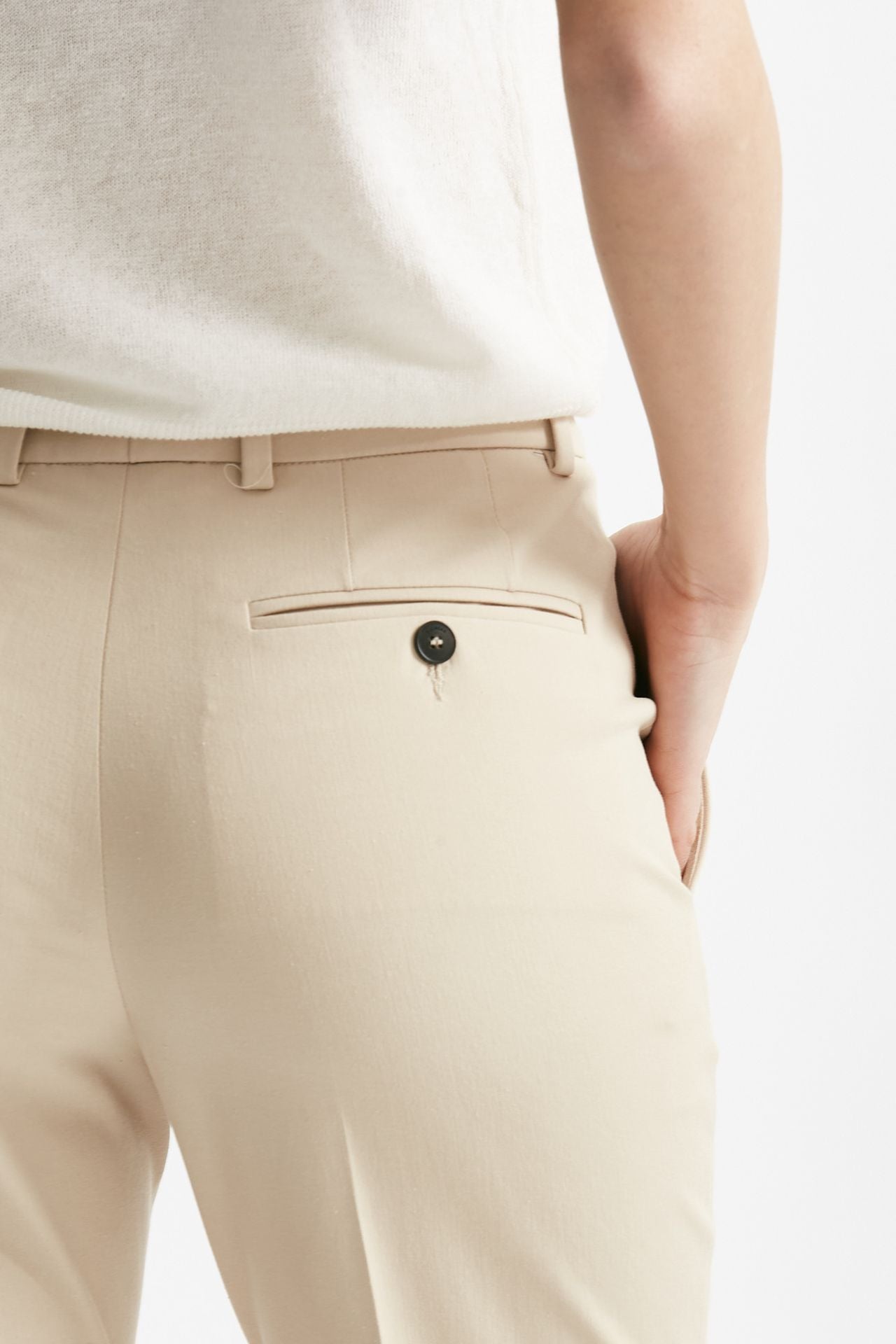 pantalone dritto in cotone nevet beige chiaro women Incotex - 6