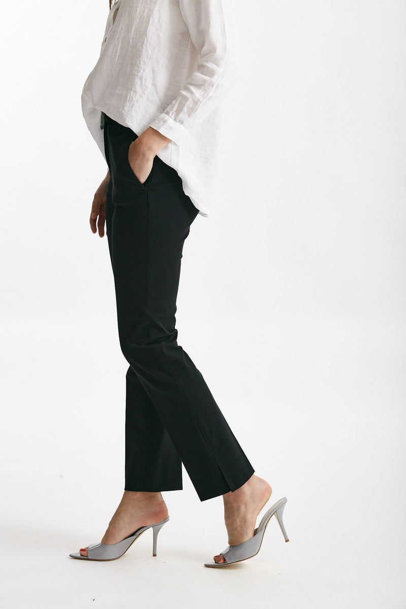 pantalone slim in cotone kimama nero women Incotex