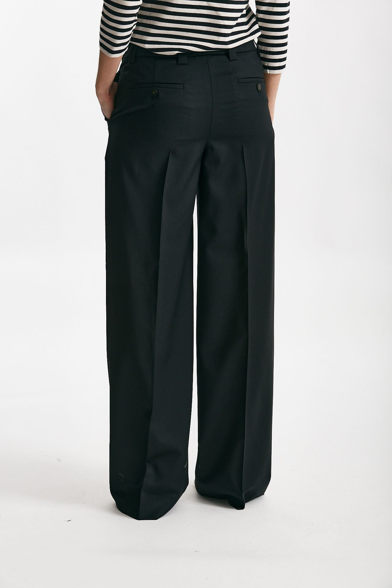 pantalone palazzo neera tela fresco lana nero women Incotex - 3
