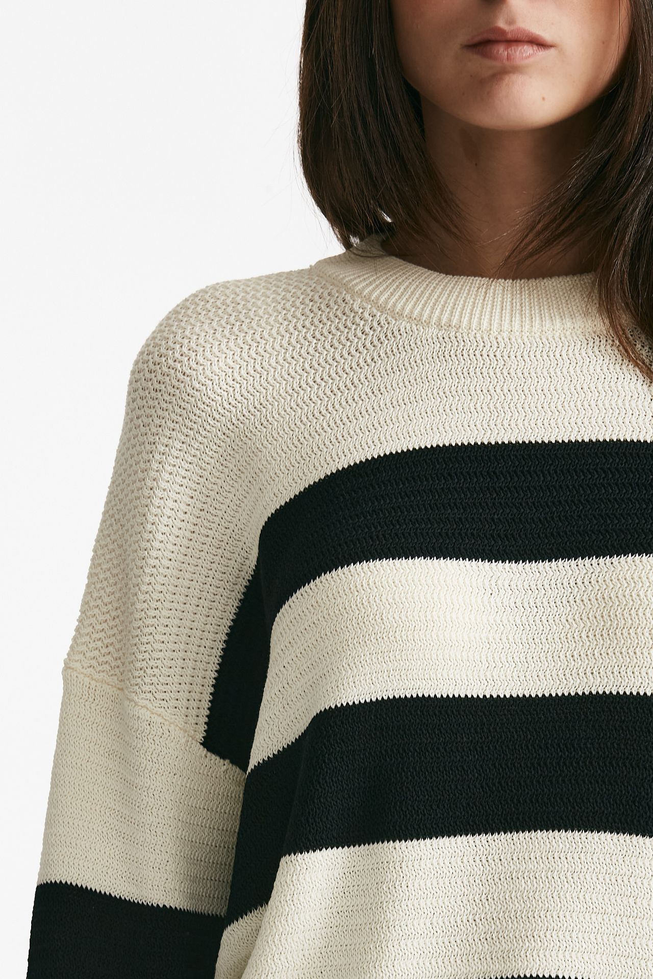 maglia rigata panna e nera women Laneus - 5