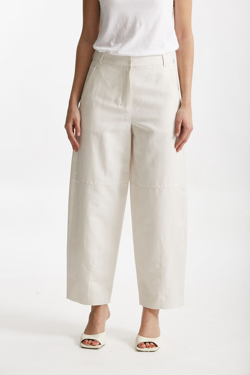 pantalone baggy in canvas ecru women Max mara s