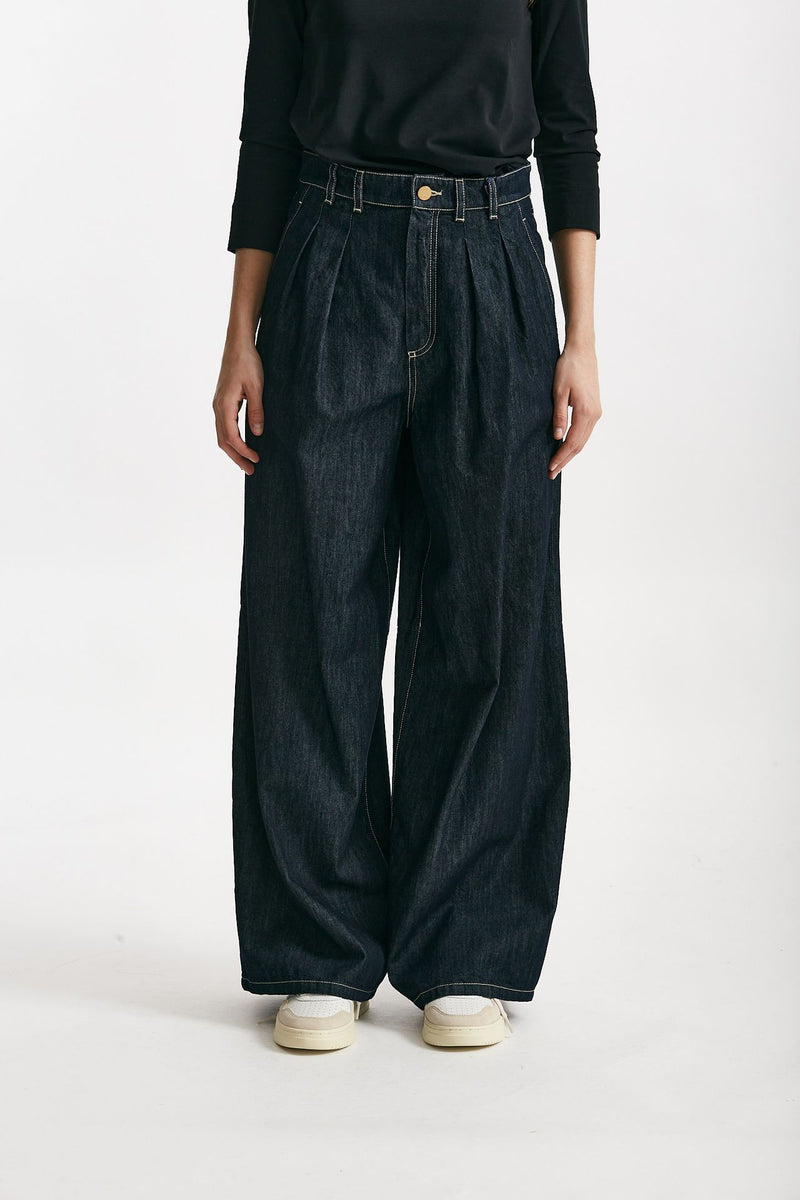 jeans wide leg priamo vita alta con doppia pinces women Max mara s