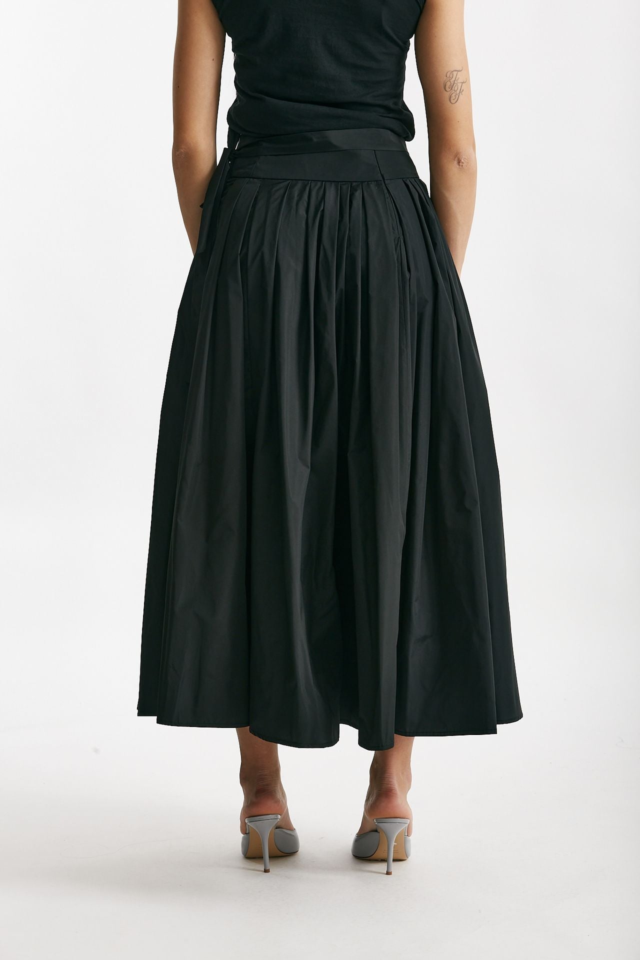 gonna a pieghe in taffetà gea nero women Max mara s - 2