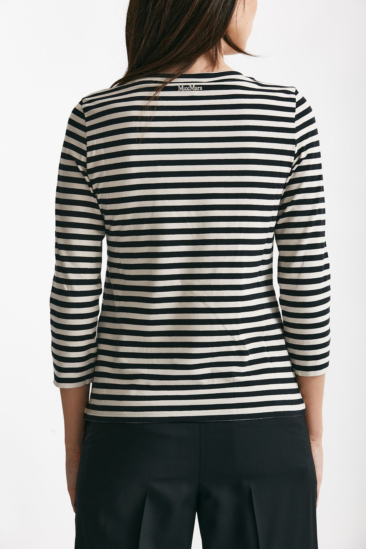 t-shirt in jersey rigata bianca e nera women Max mara s - 3