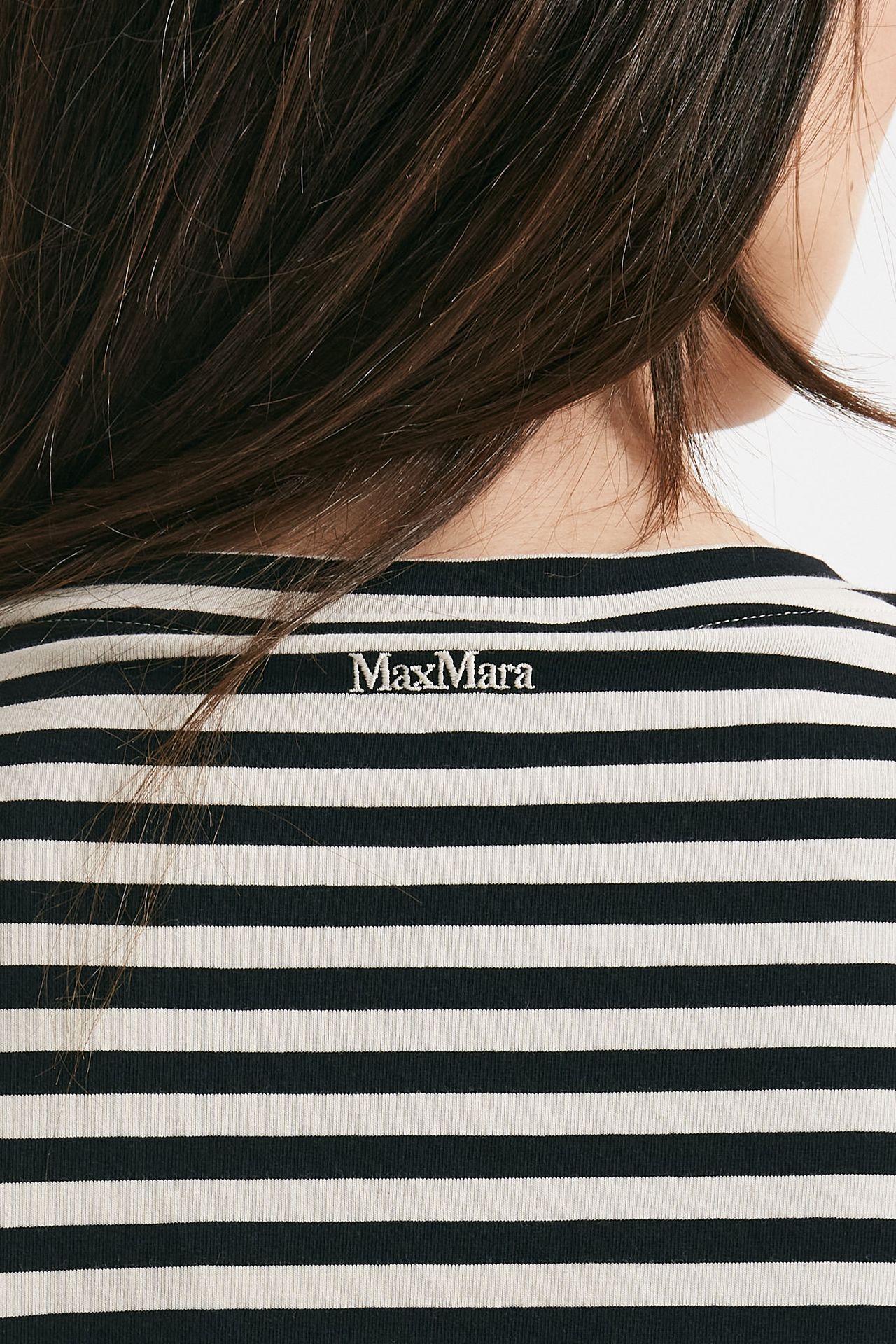 t-shirt in jersey rigata bianca e nera women Max mara s - 4