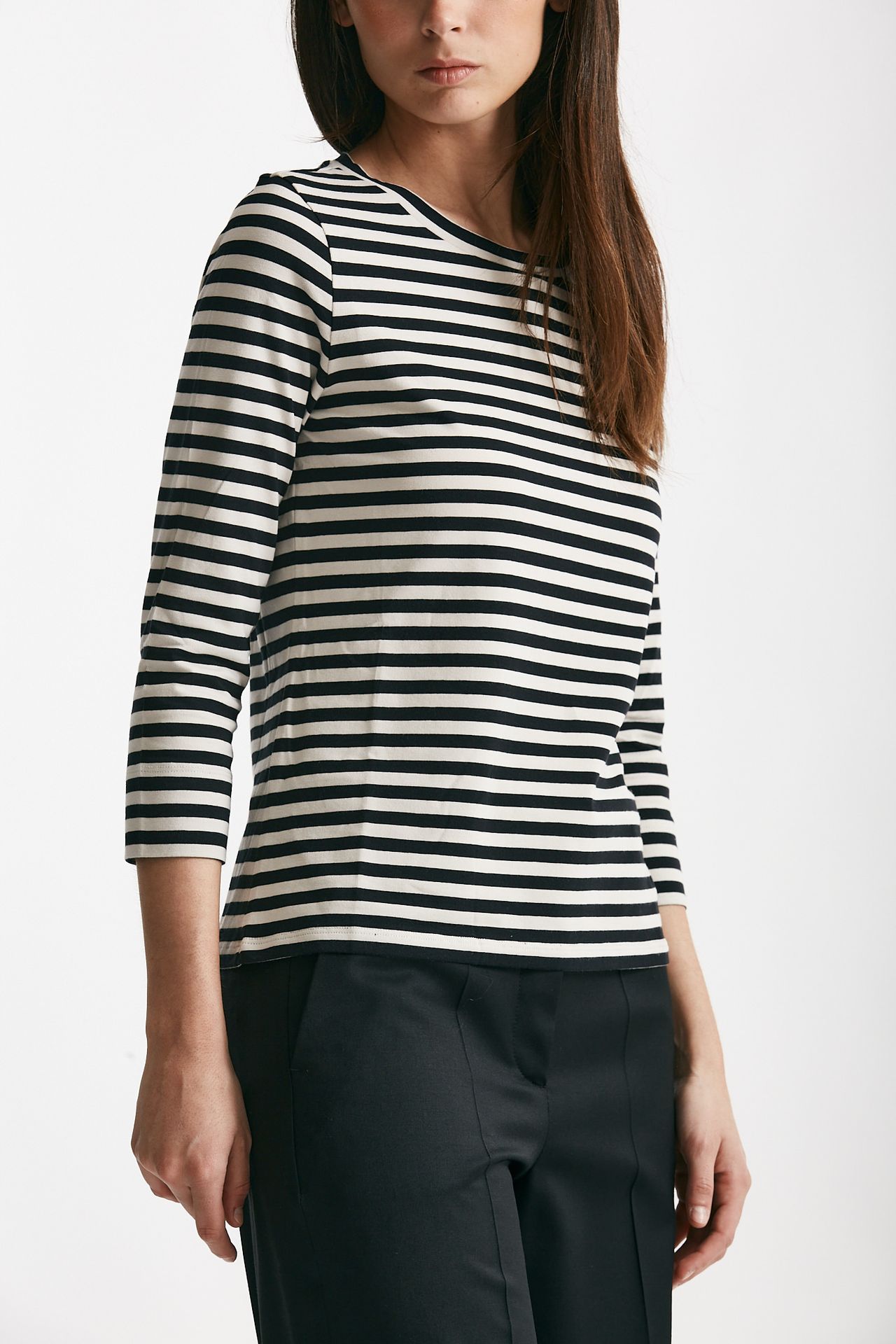 t-shirt in jersey rigata bianca e nera women Max mara s - 5