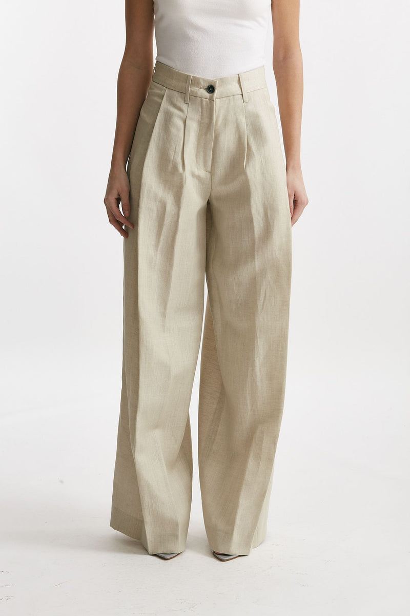 pantalone palazzo sandra colore sabbia women Nine in the morning