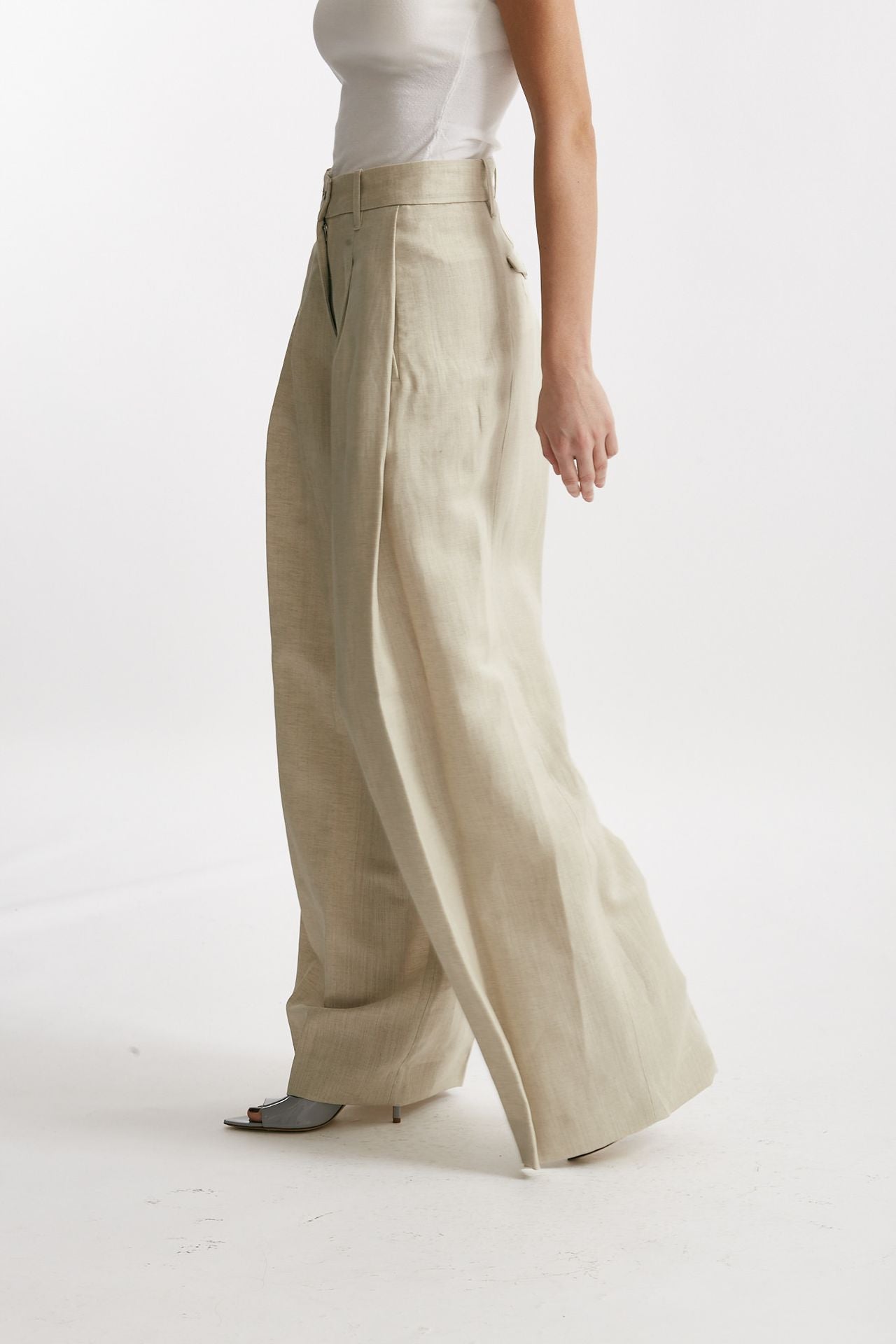 pantalone palazzo sandra colore sabbia women Nine in the morning - 2