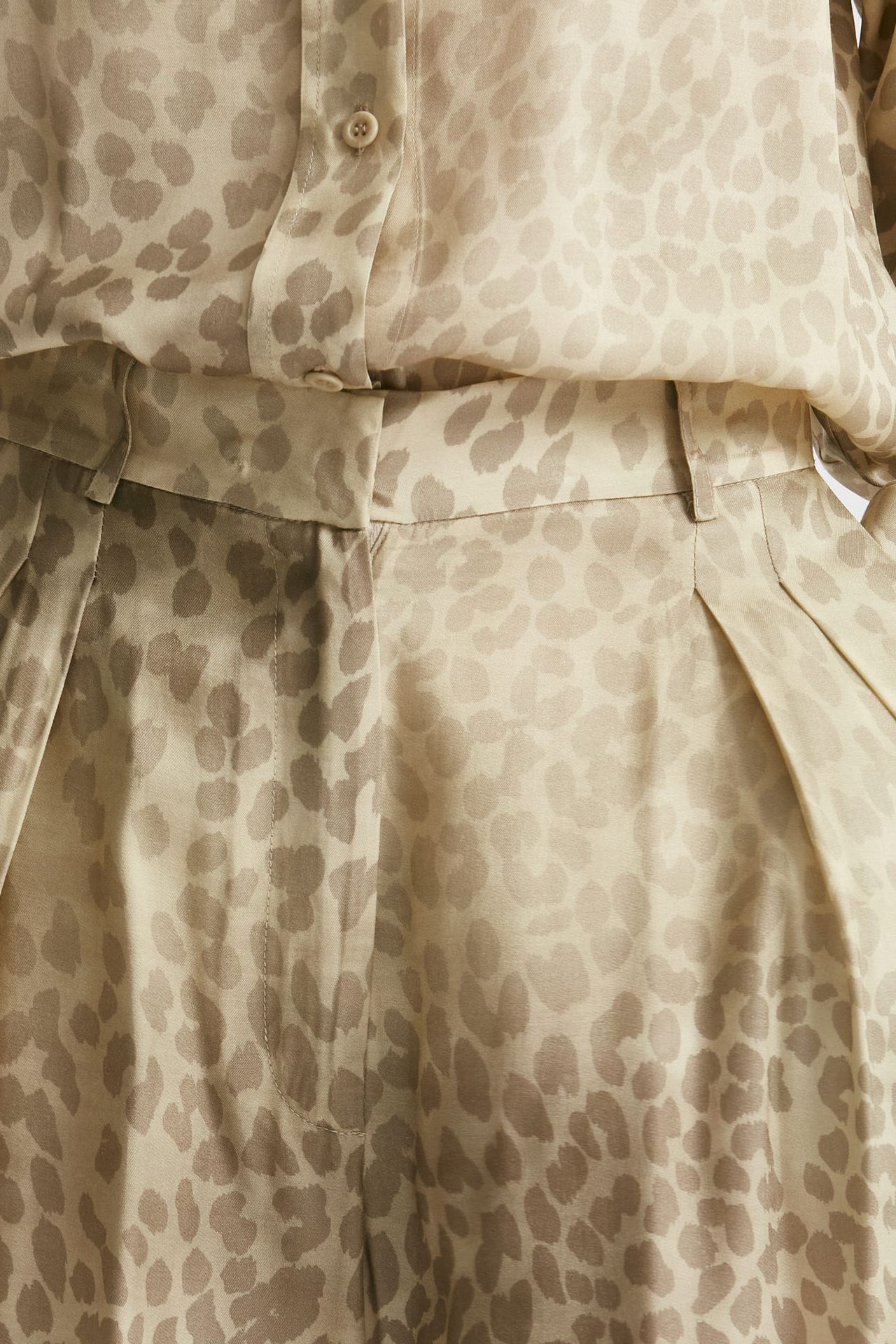 pantalone in fantasia animalier vita alta women Nude - 5