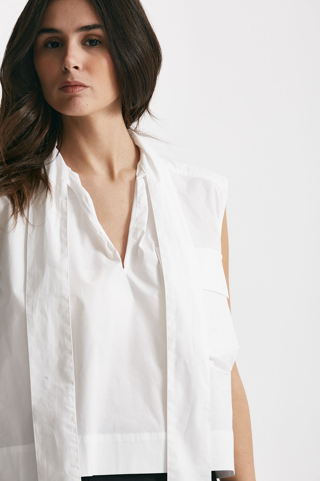 camicia in cotone bianco women Nude - 6