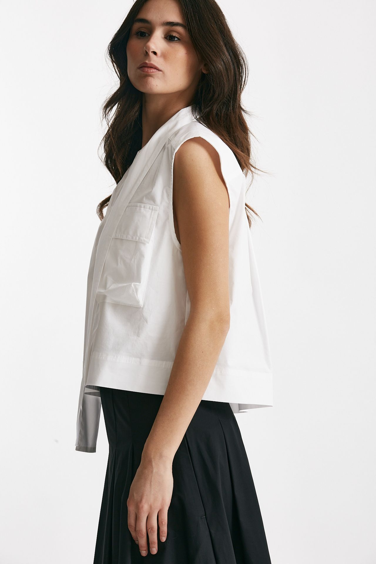 camicia in cotone bianco women Nude - 3