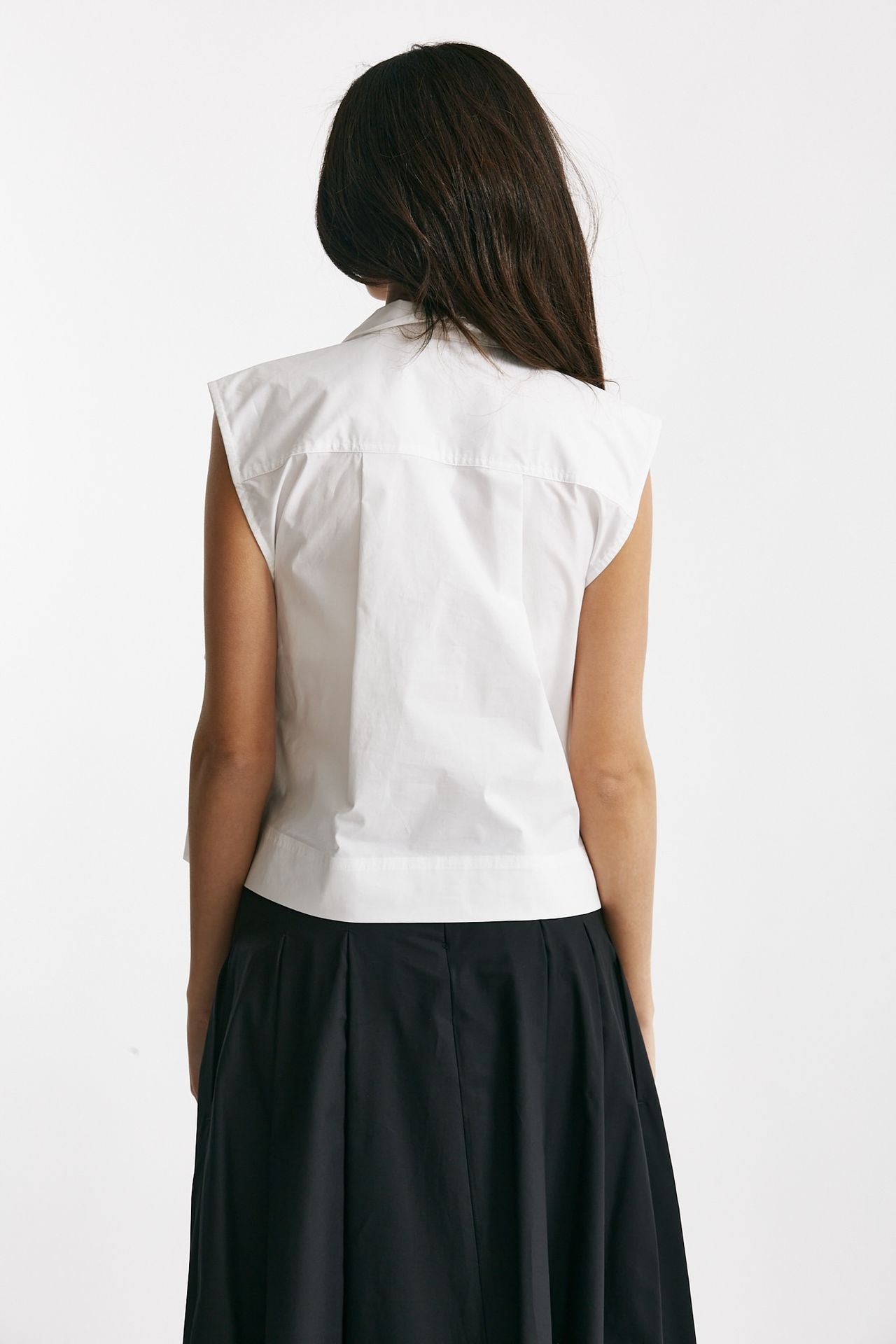 camicia in cotone bianco women Nude - 4