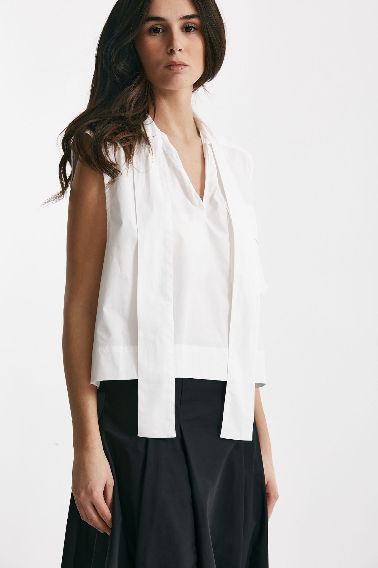camicia in cotone bianco women Nude - 5