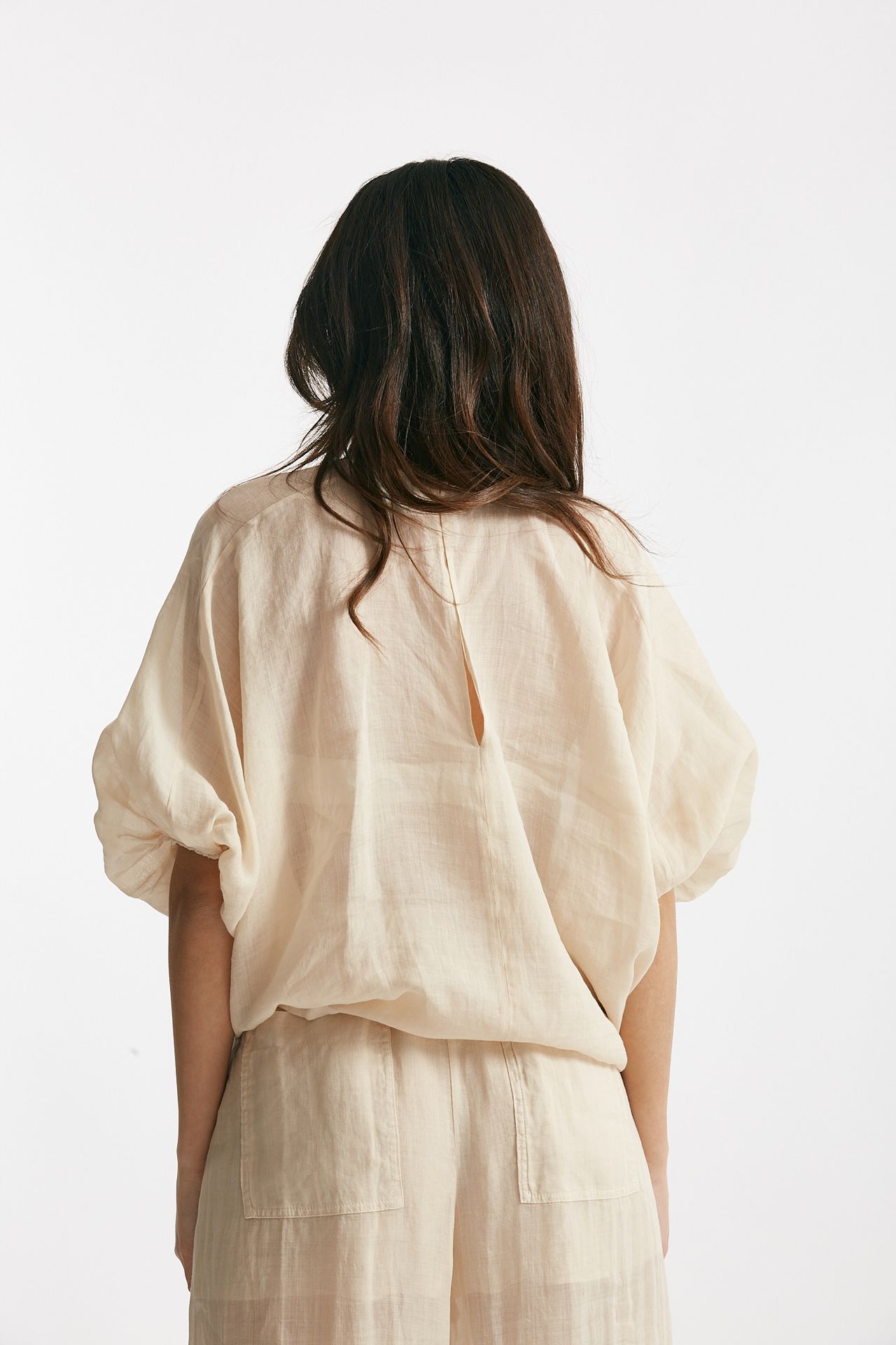 camicia in lino beige chiaro women Nude - 3