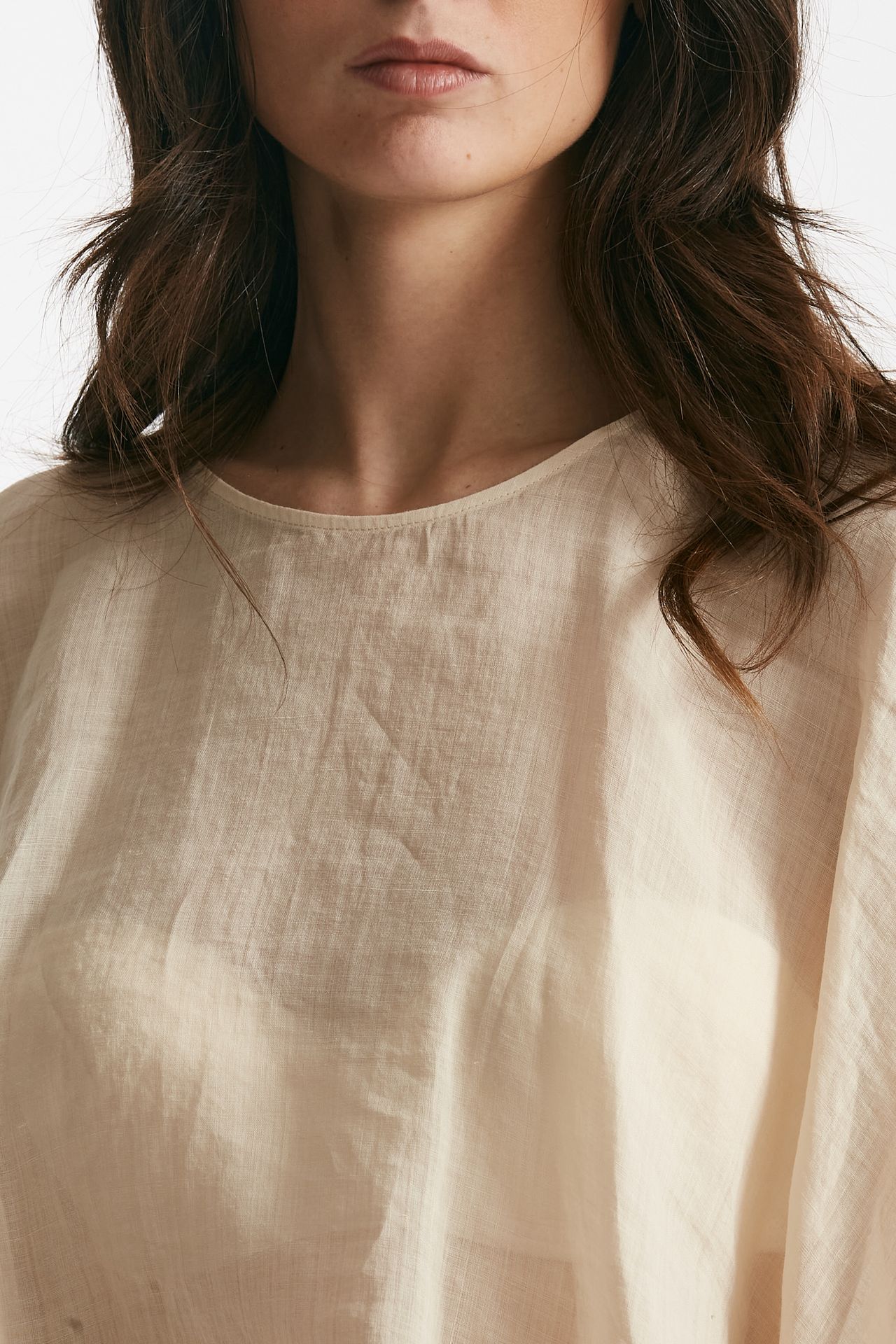 camicia in lino beige chiaro women Nude - 5