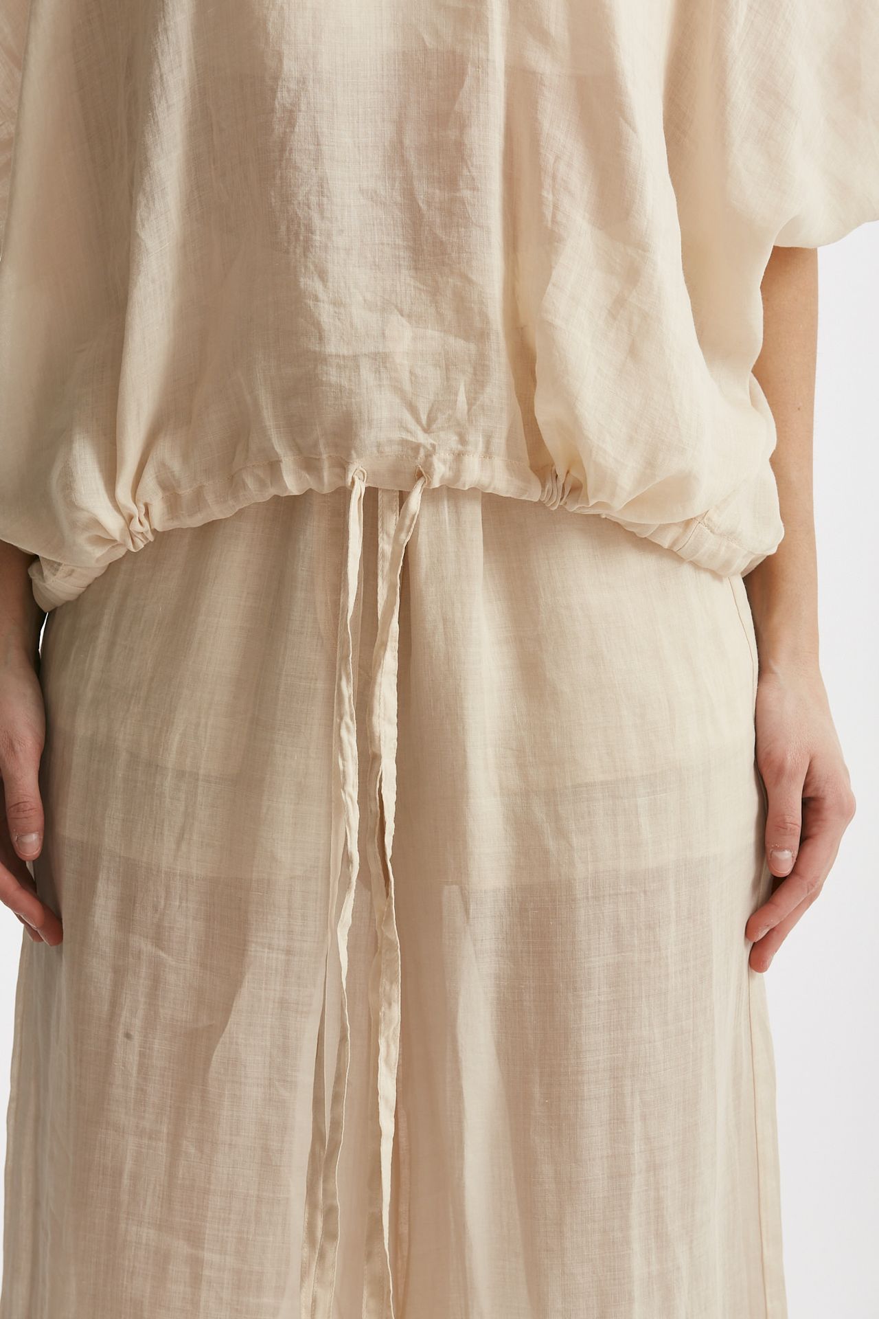 camicia in lino beige chiaro women Nude - 6
