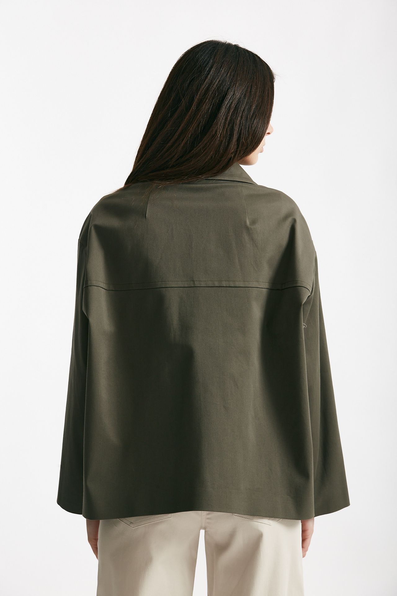caban in cotone verde militare women ( p - s ) - 3