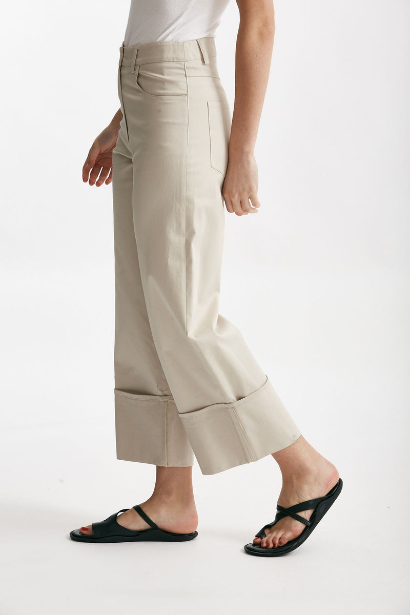 pantalone vita alta in cotone ghiaccio women ( p - s )