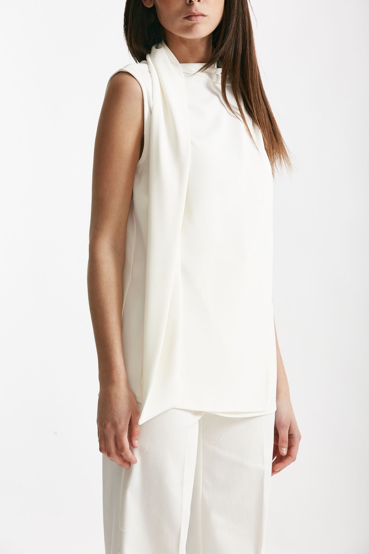 top con sciarpa bianco women ( p - s ) - 4