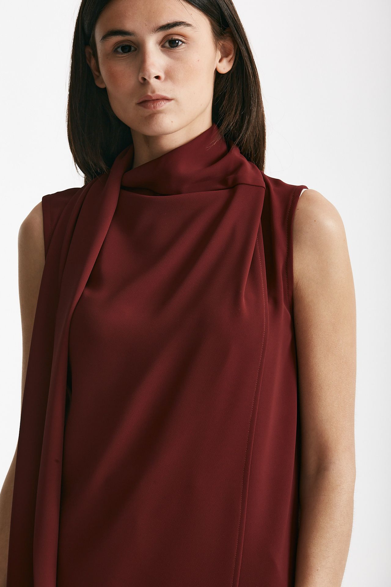 top con sciarpa bordeaux women ( p - s ) - 5