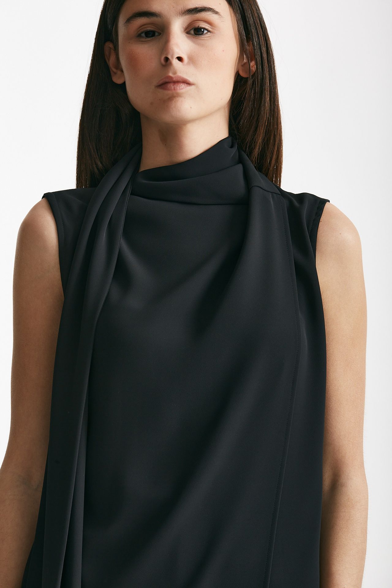 top con sciarpa nero women ( p - s ) - 5