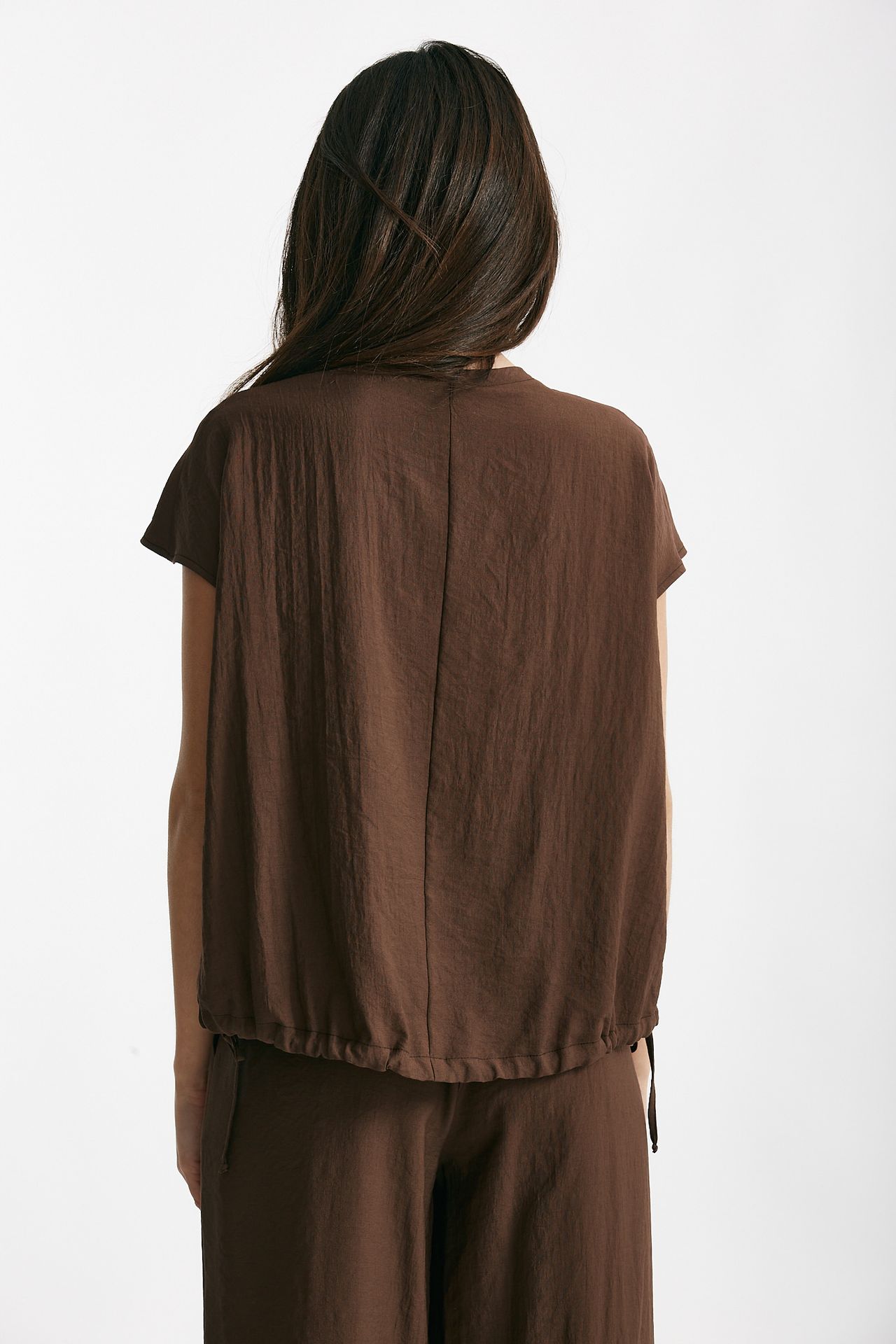 camicia effetto stropicciato marrone women ( p - s ) - 5