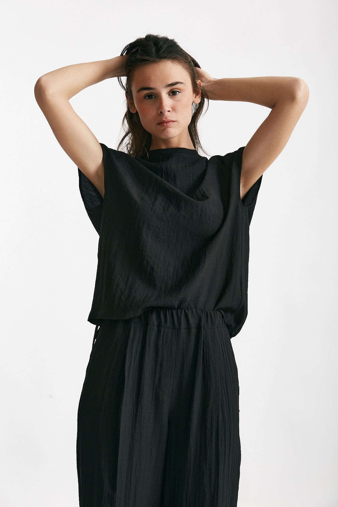 camicia effetto stropicciato nero women ( p - s ) - 4