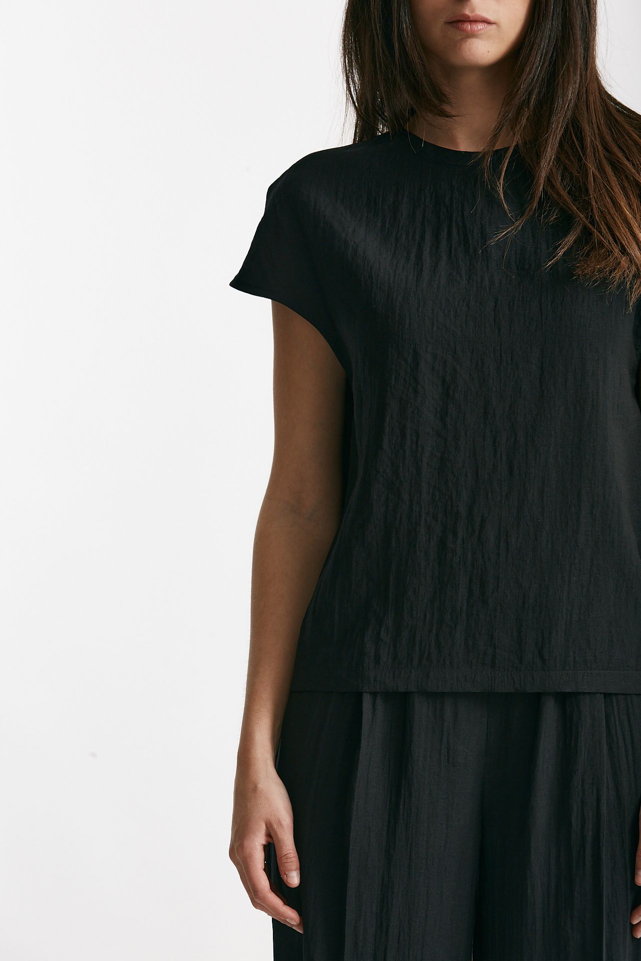camicia effetto stropicciato nero women ( p - s ) - 6