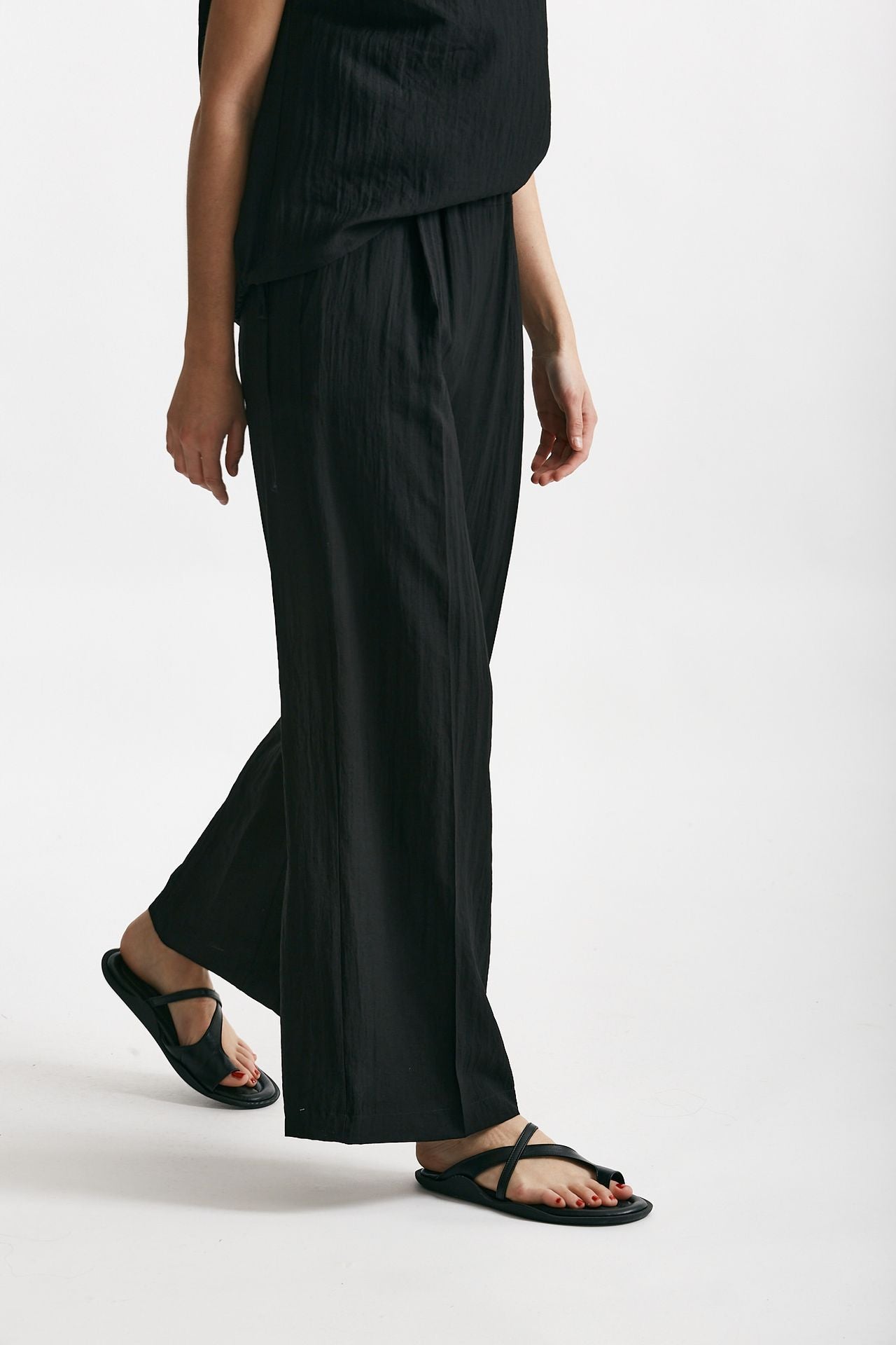 pantalone effetto stropicciato nero women ( p - s ) - 4