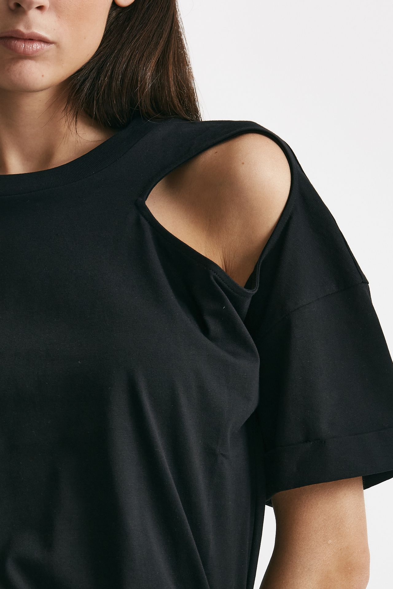 t-shirt cut out nero women Federica tosi - 5